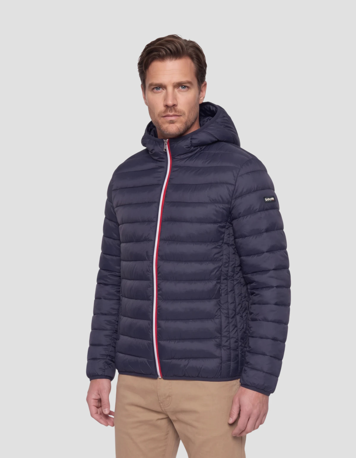 Doudoune à capuche bleu marine ultralégère