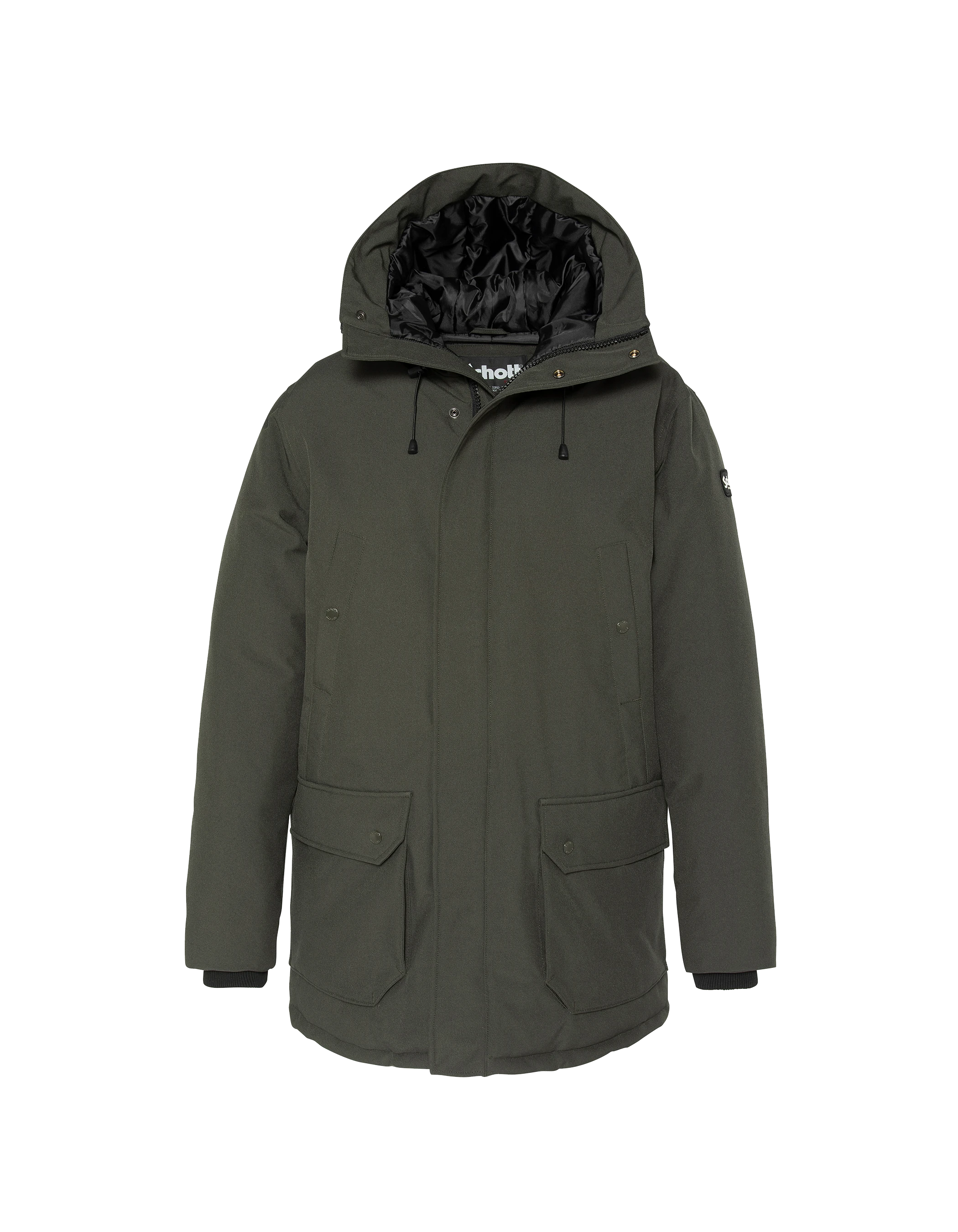 Kaki Parka con cappuccio-1