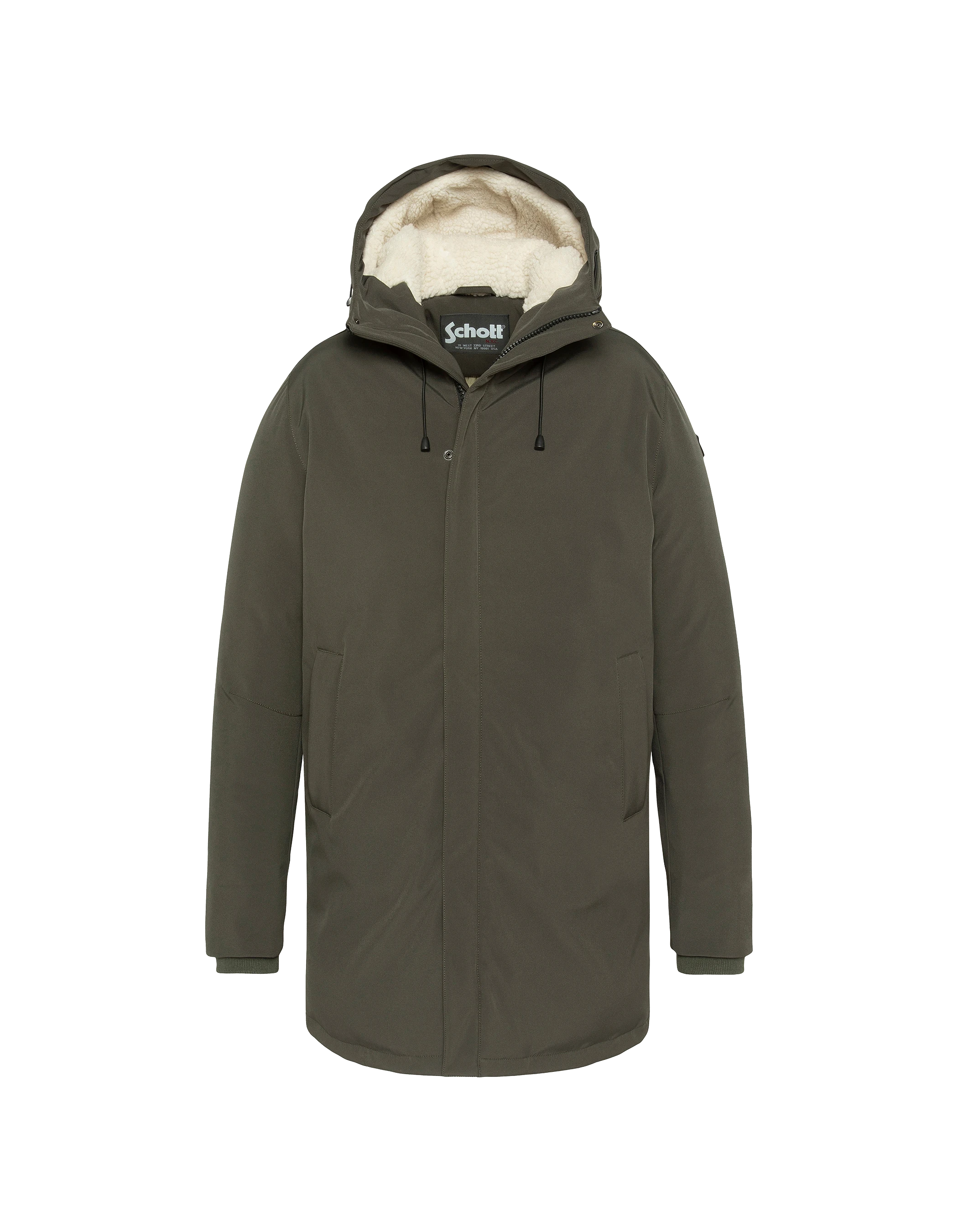 Parka kaki foncé multipoches à capuche-1
