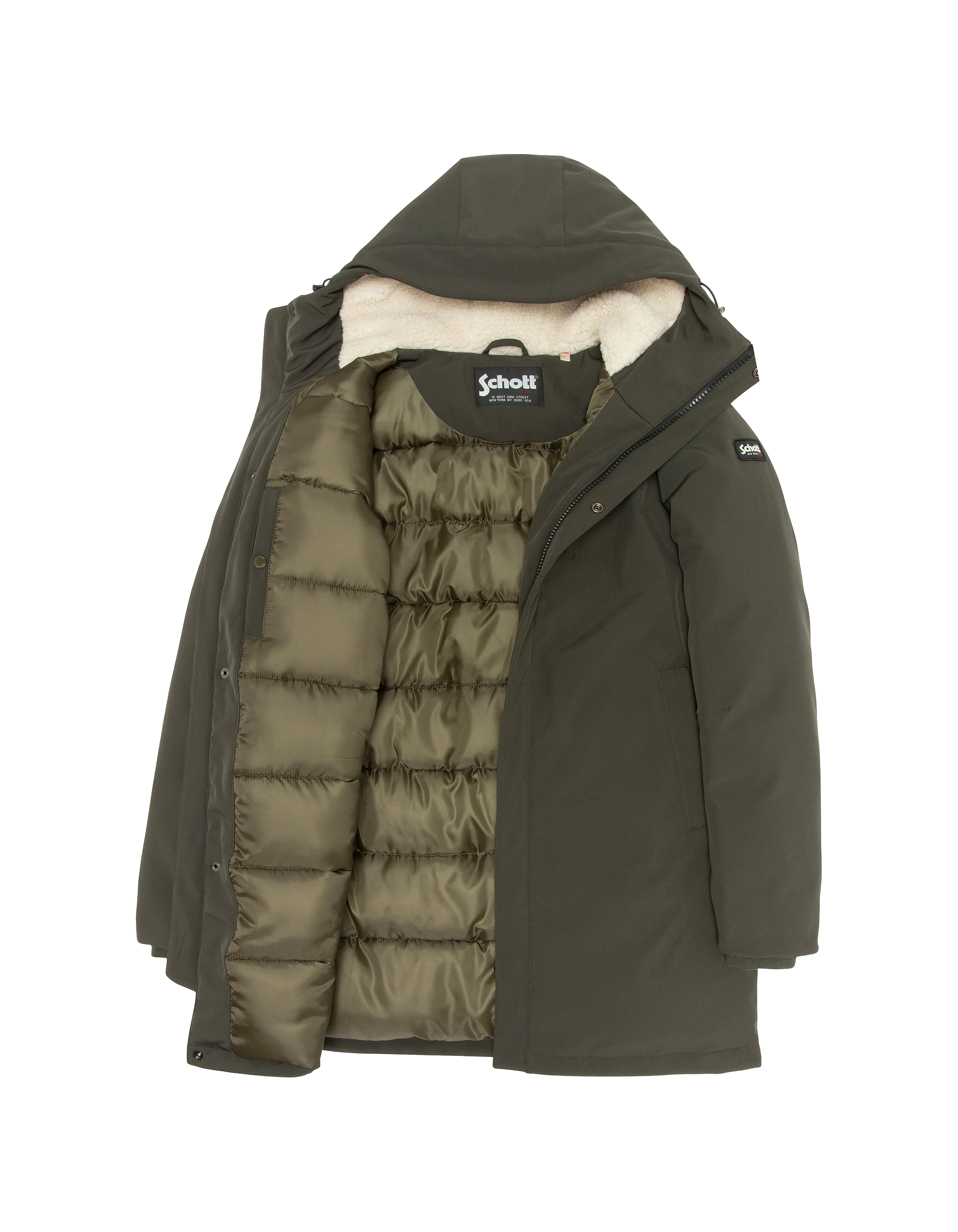 Parka kaki foncé multipoches à capuche-4