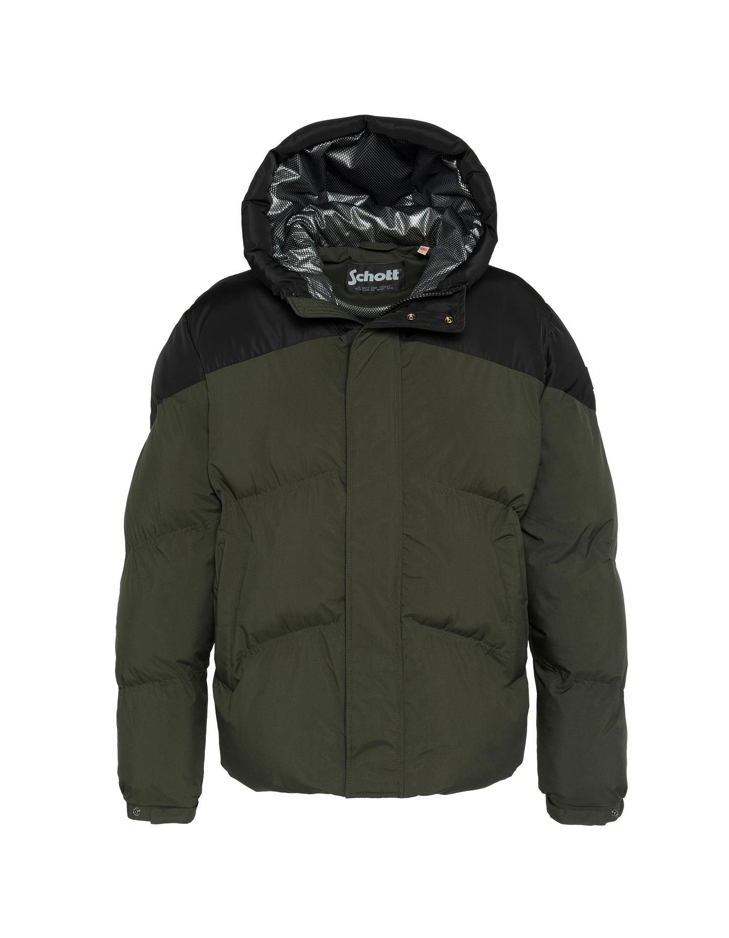 Leichte Khaki und schwarze Jacke mit Kapuze mit Kapuze