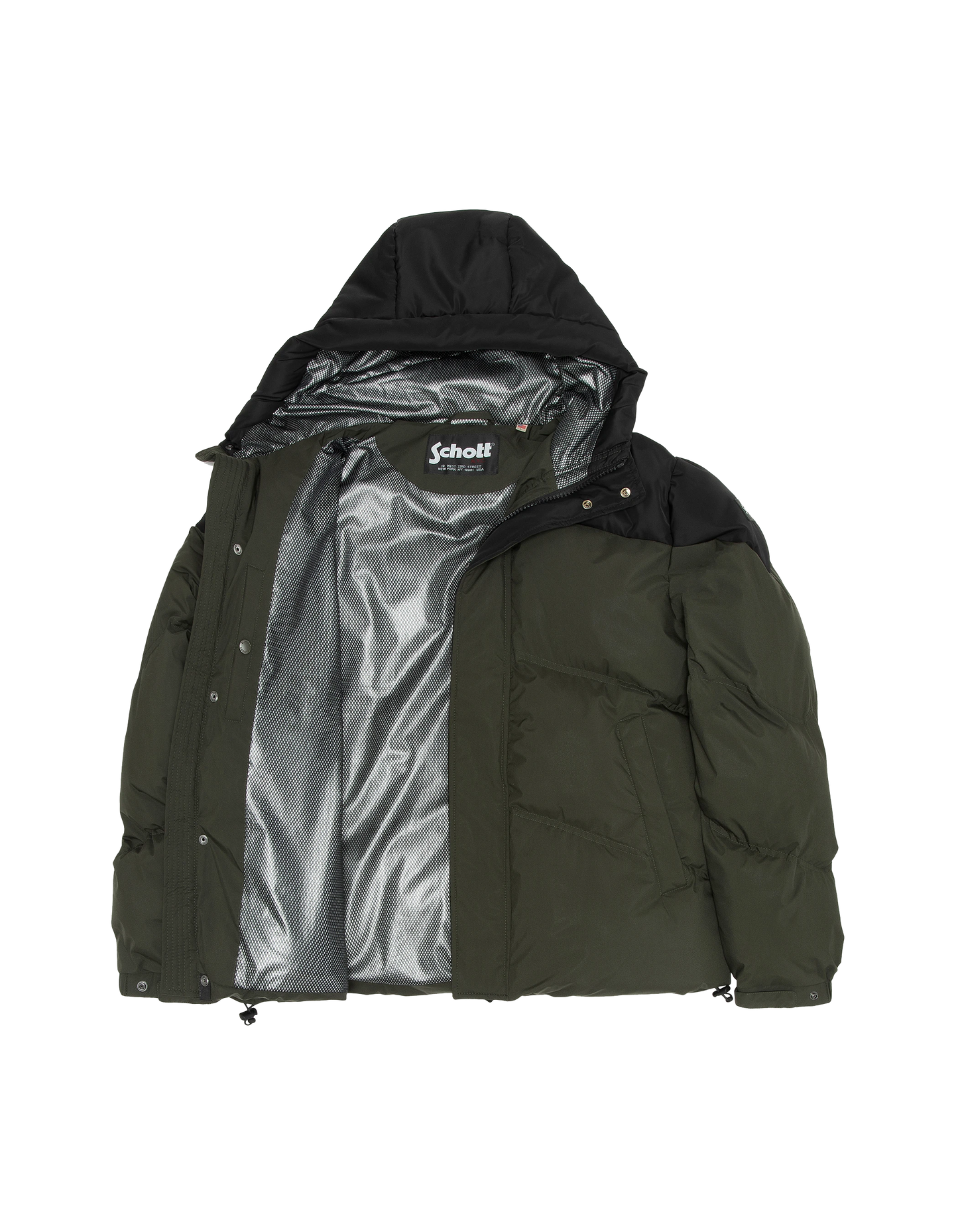 Leichte Khaki und schwarze Jacke mit Kapuze mit Kapuze