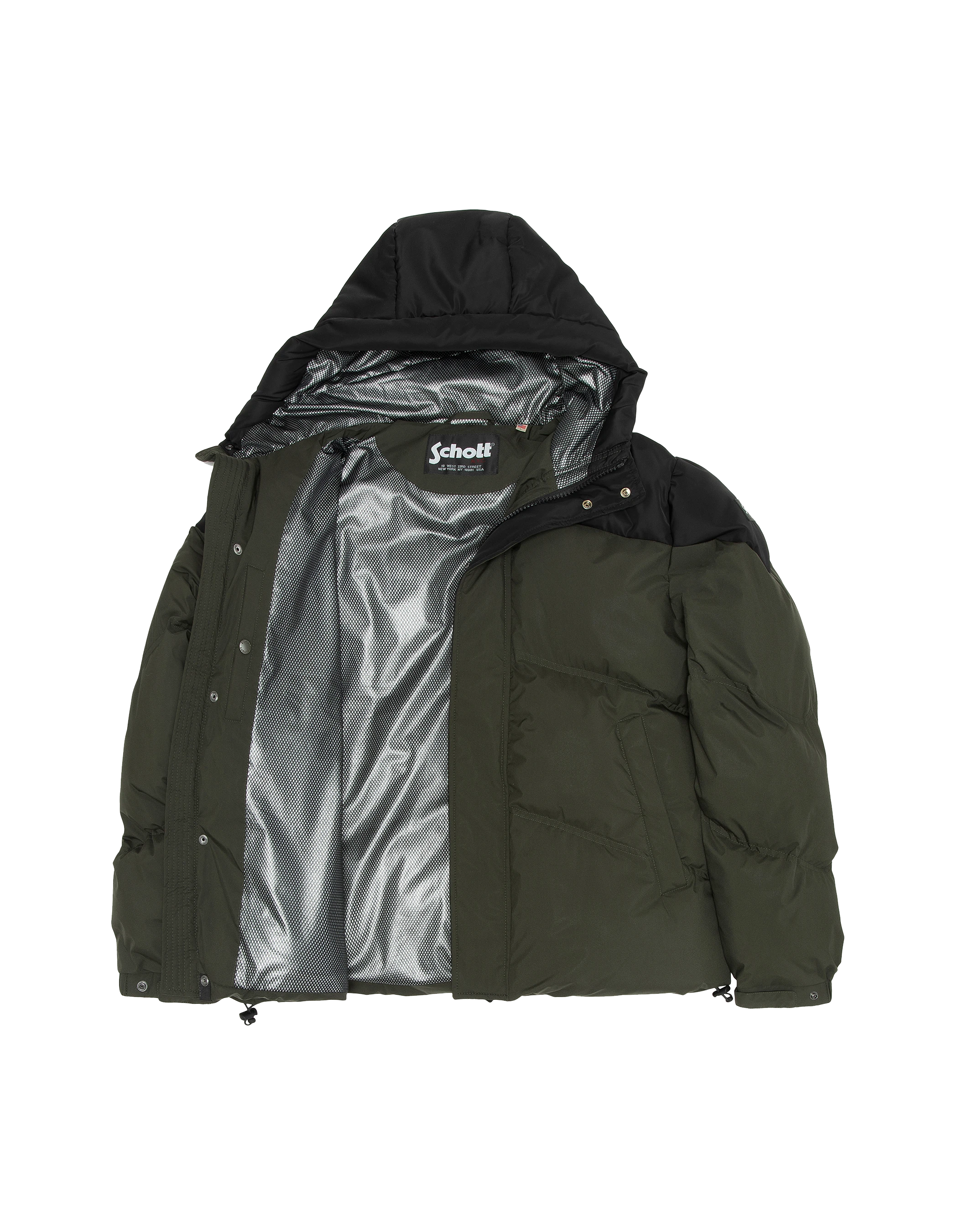 Leichte Khaki und schwarze Jacke mit Kapuze mit Kapuze-7