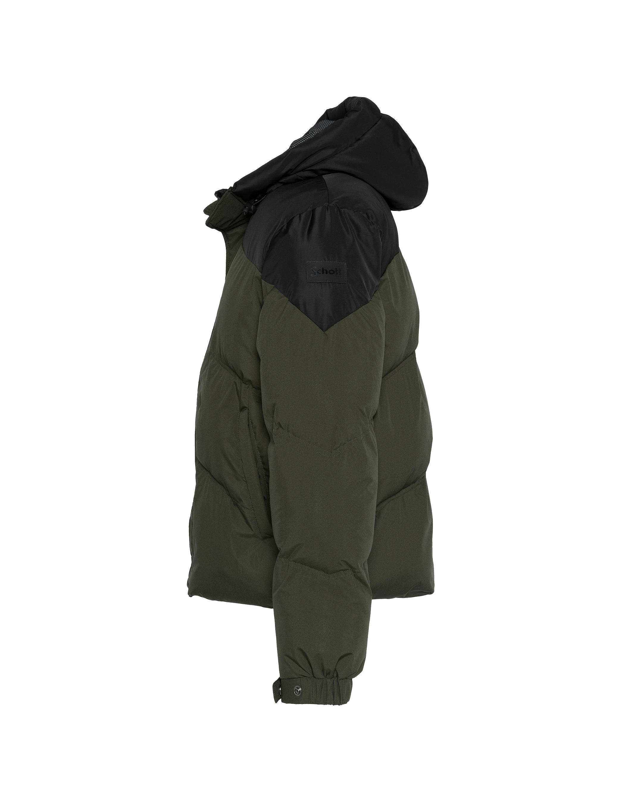 Leichte Khaki und schwarze Jacke mit Kapuze mit Kapuze-8