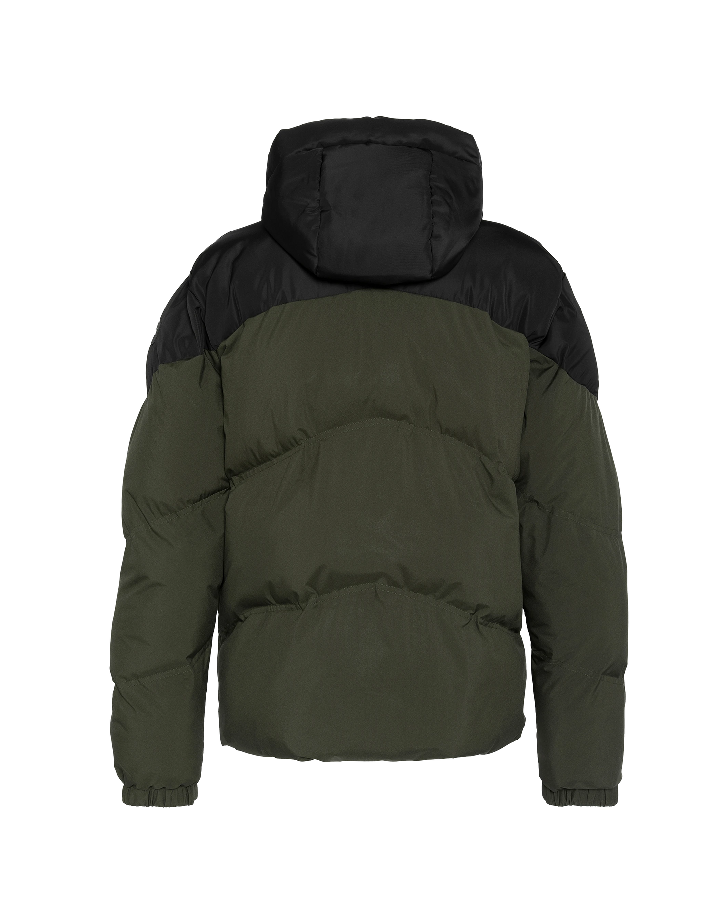 Leichte Khaki und schwarze Jacke mit Kapuze mit Kapuze