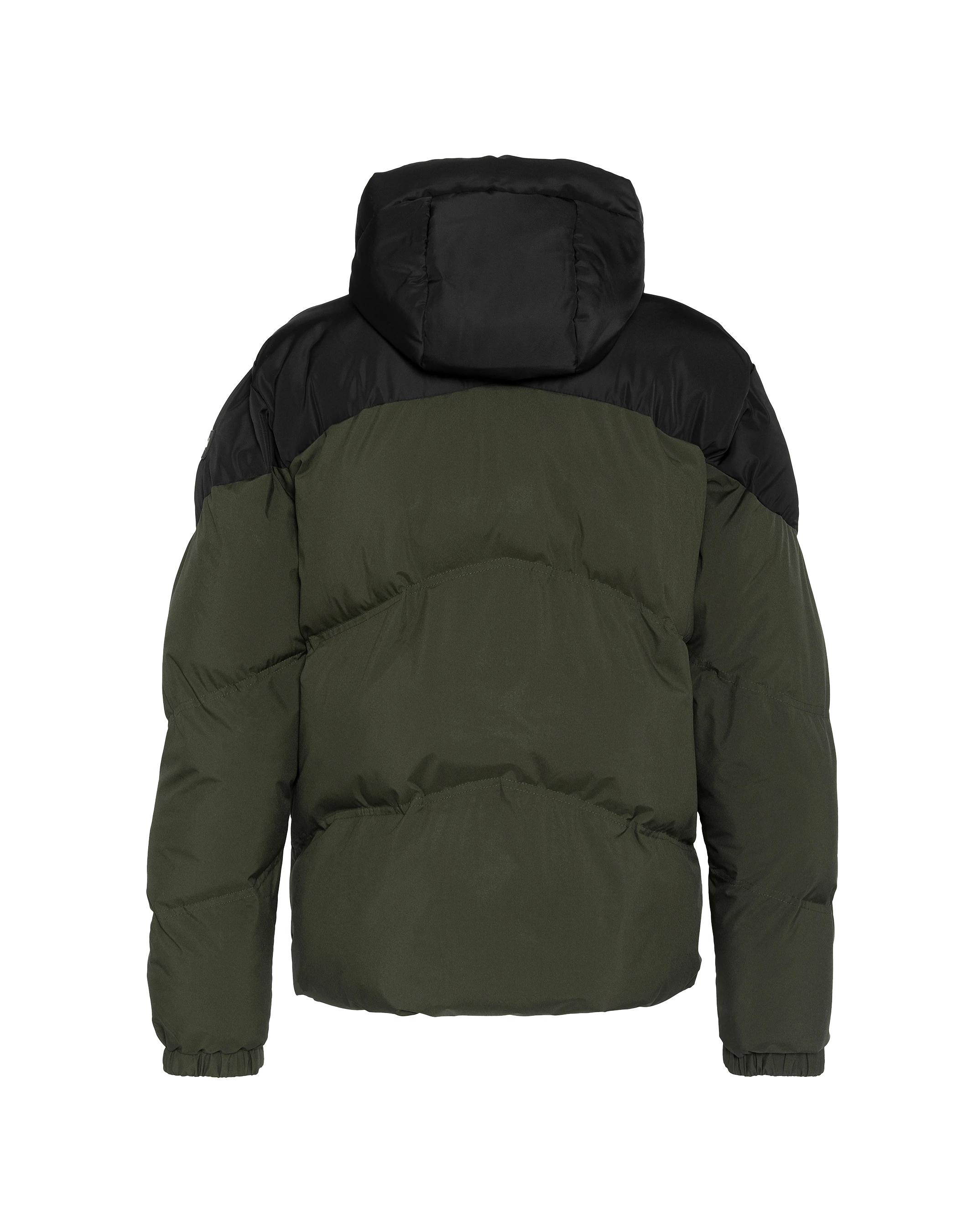 Leichte Khaki und schwarze Jacke mit Kapuze mit Kapuze-9