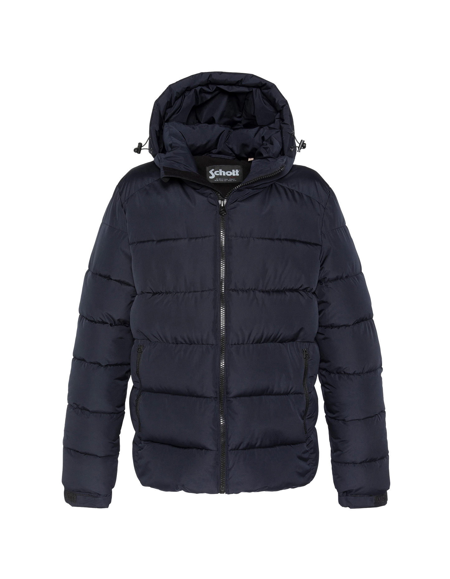 puffer jacket hooded dark navy blue