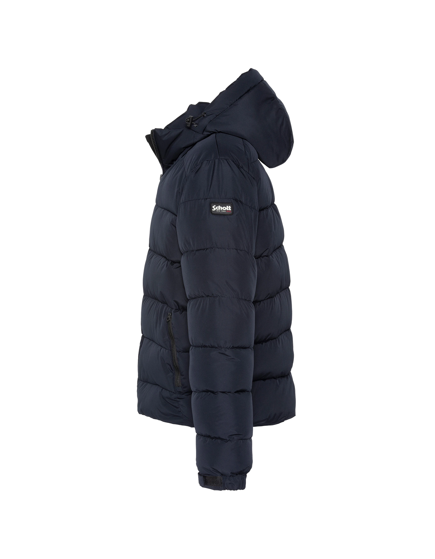 puffer jacket hooded dark navy blue