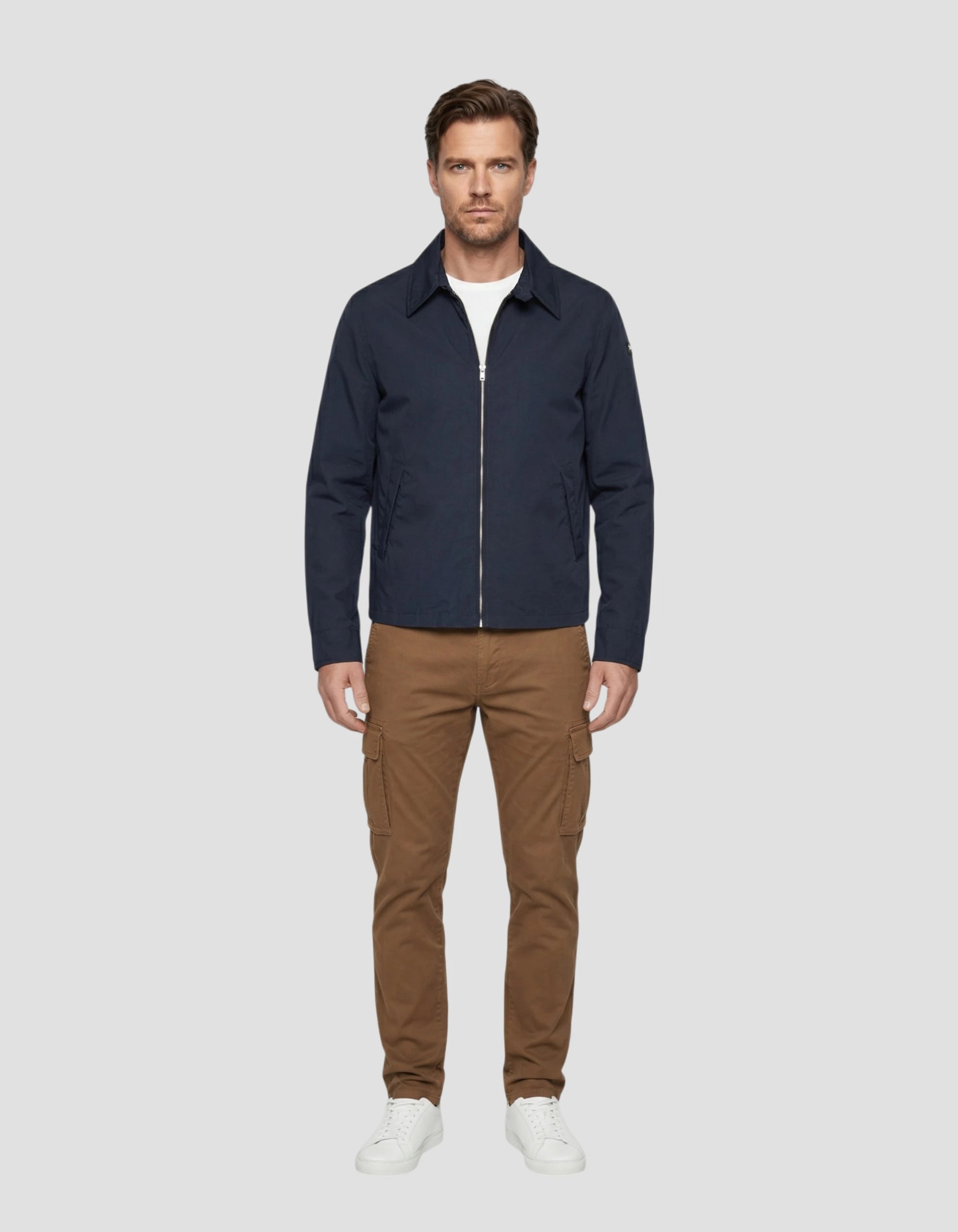 Blouson casual bleu marine-1