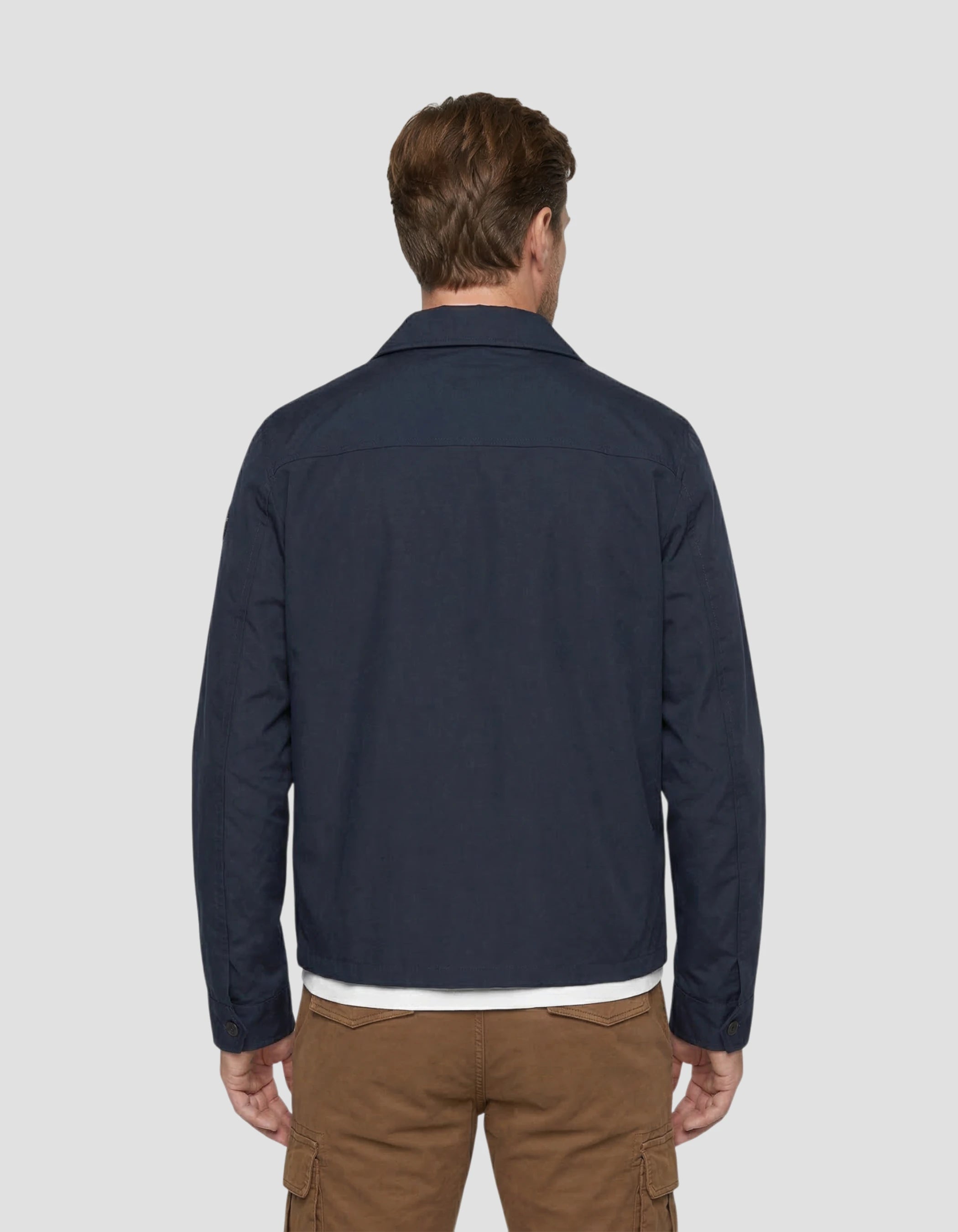 Blouson casual bleu marine-4