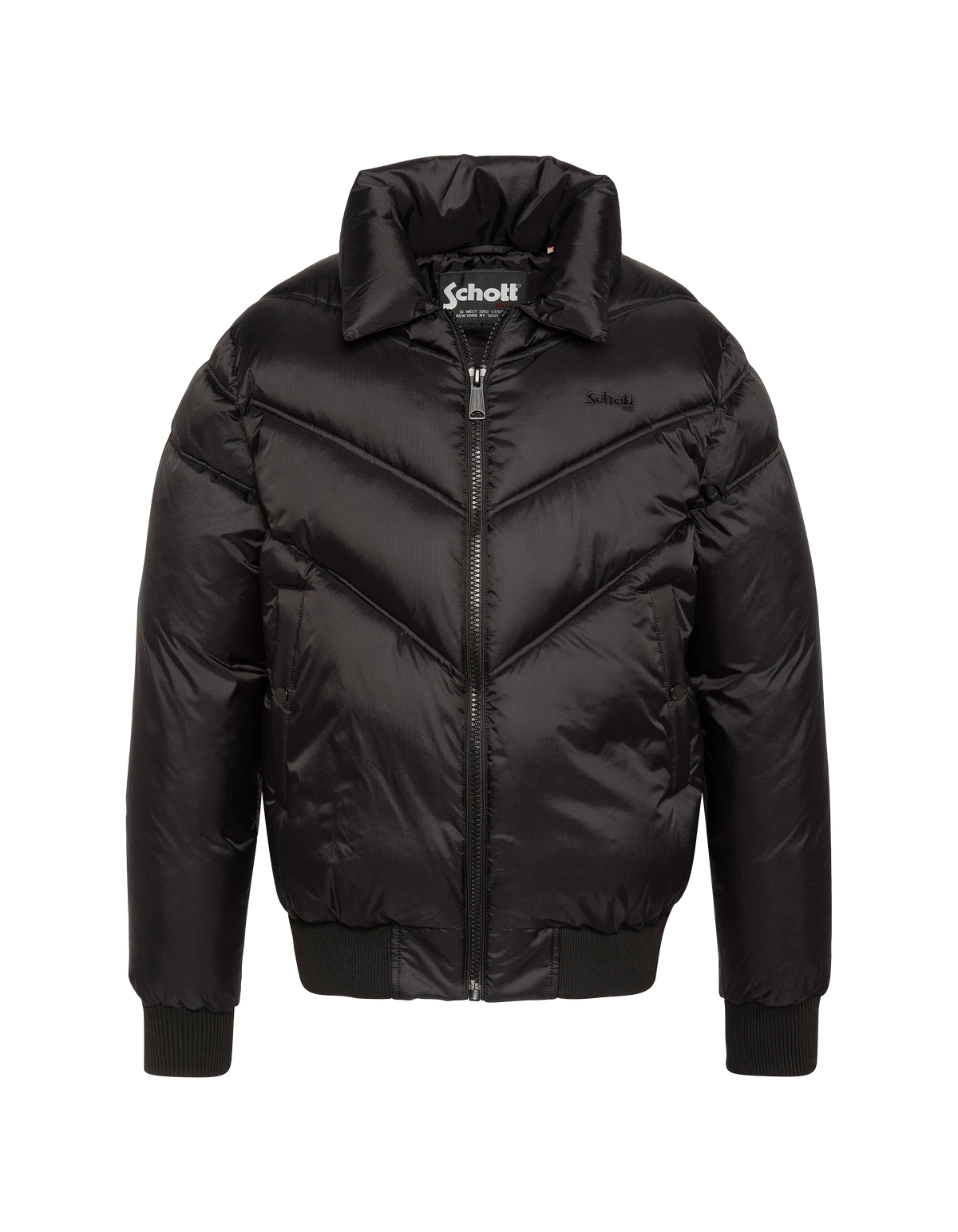 Doudoune urban noire avec col imitation fourrure