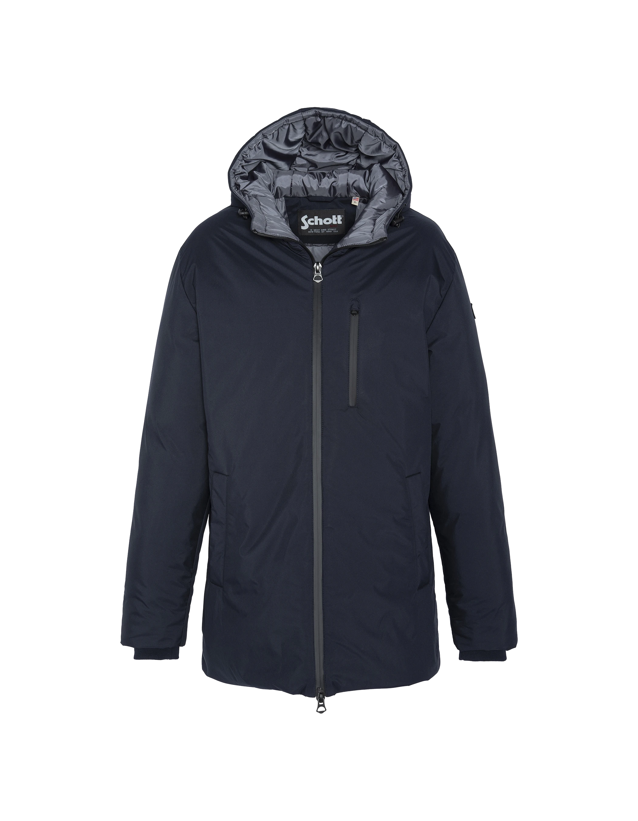 Long Navy Blue Parka-1