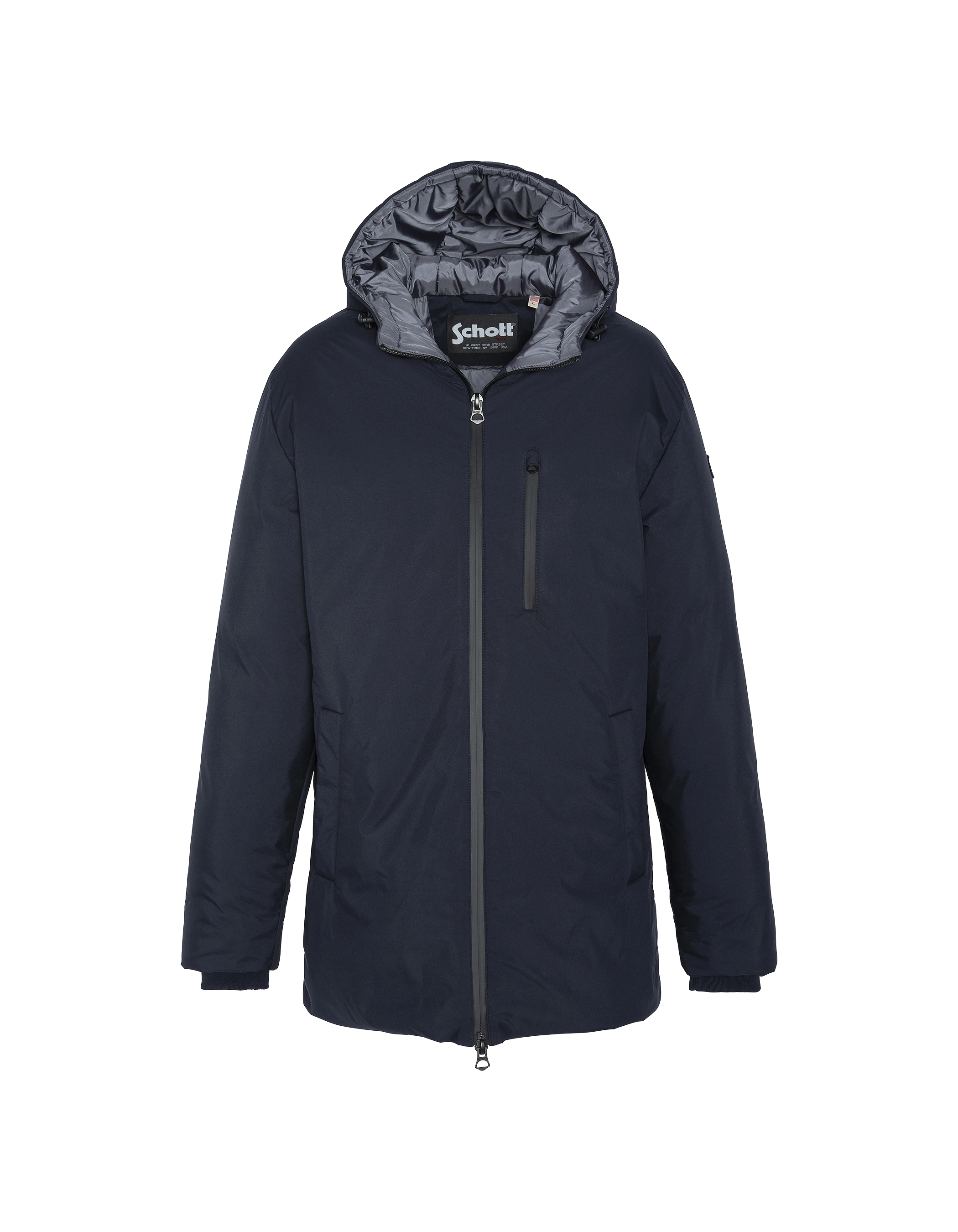 Parka bleu marine longue-1