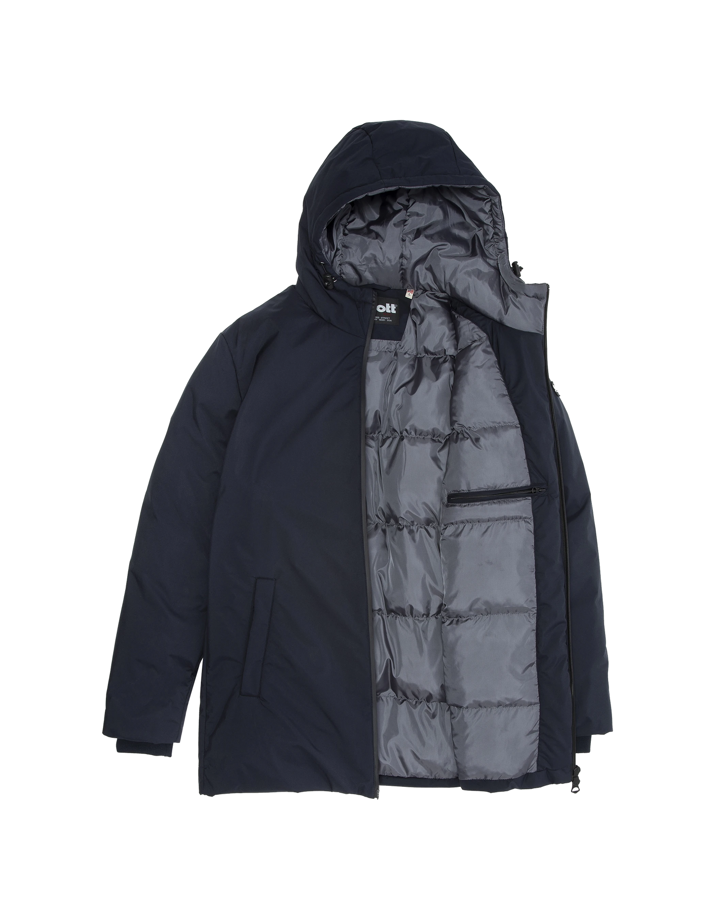 Long Navy Blue Parka