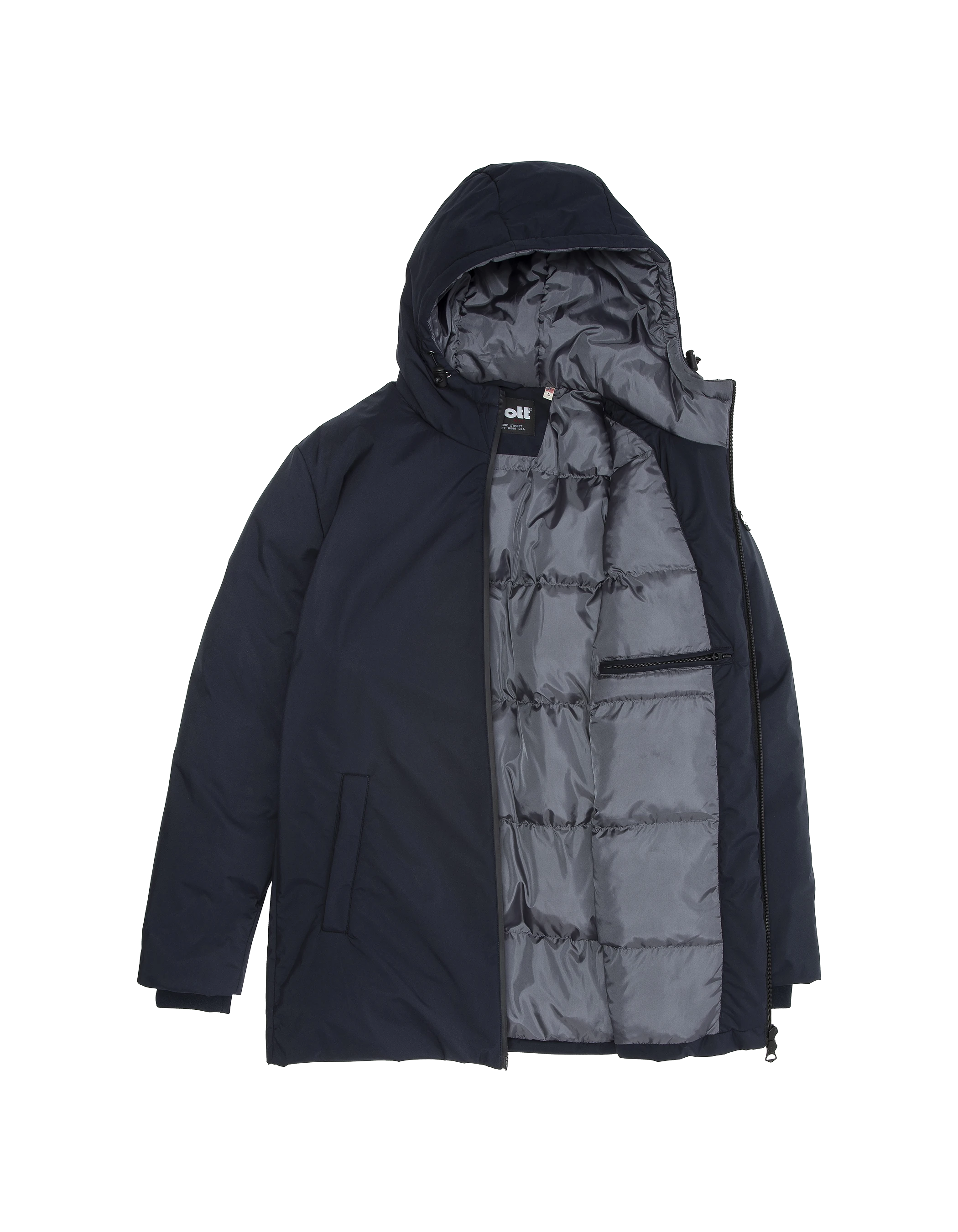 Parka bleu marine longue-5