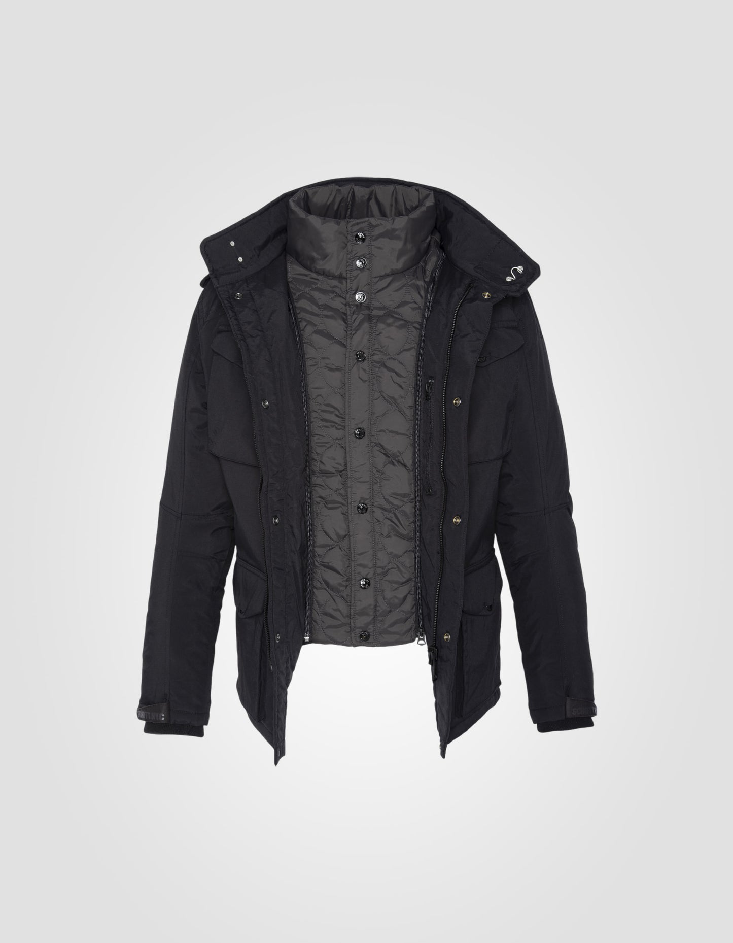 Armeejacke mit vielen Taschen, abnehmbarem Latz, große Größe