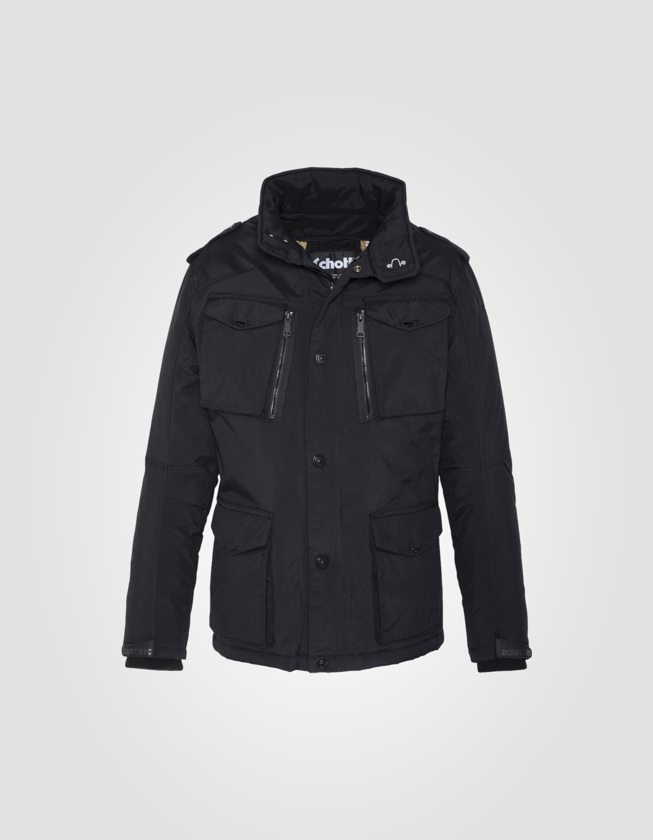 Multipoche schwarze Armeejacke, abnehmbar, große Größe-4