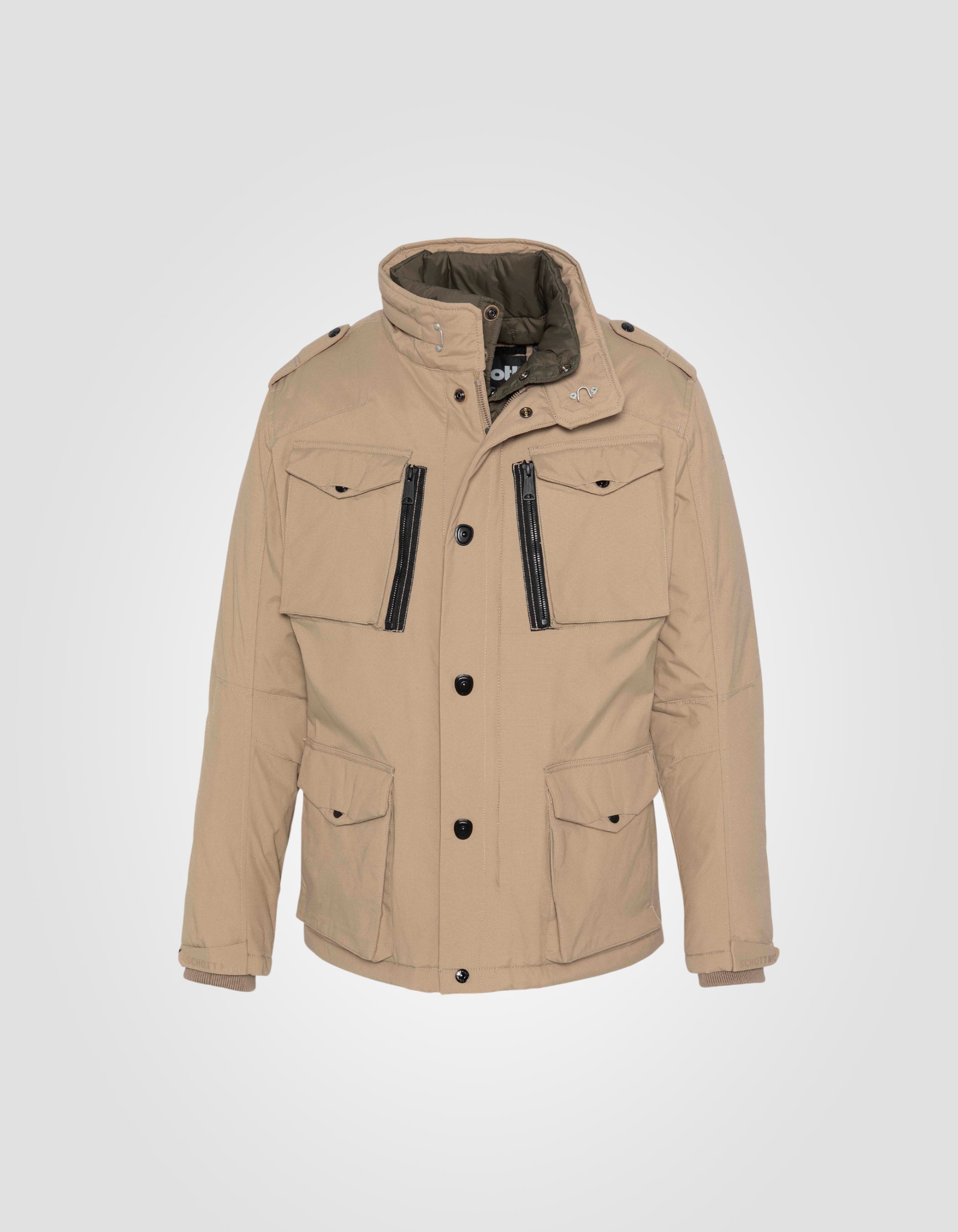 Multipoche light beige army jacket, removable, large size