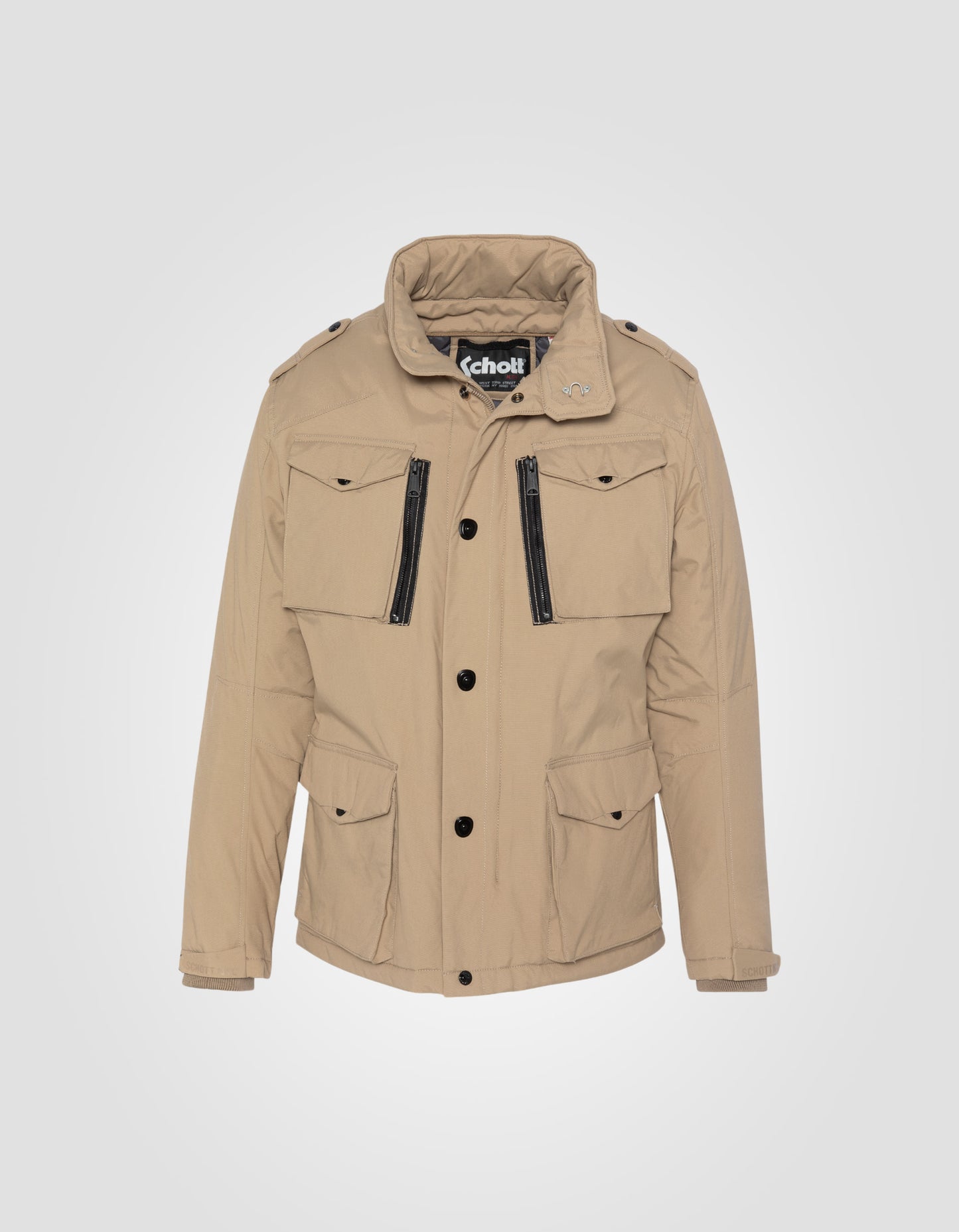 Giacca dell'esercito beige leggero multipoche, rimovibile, grandi dimensioni