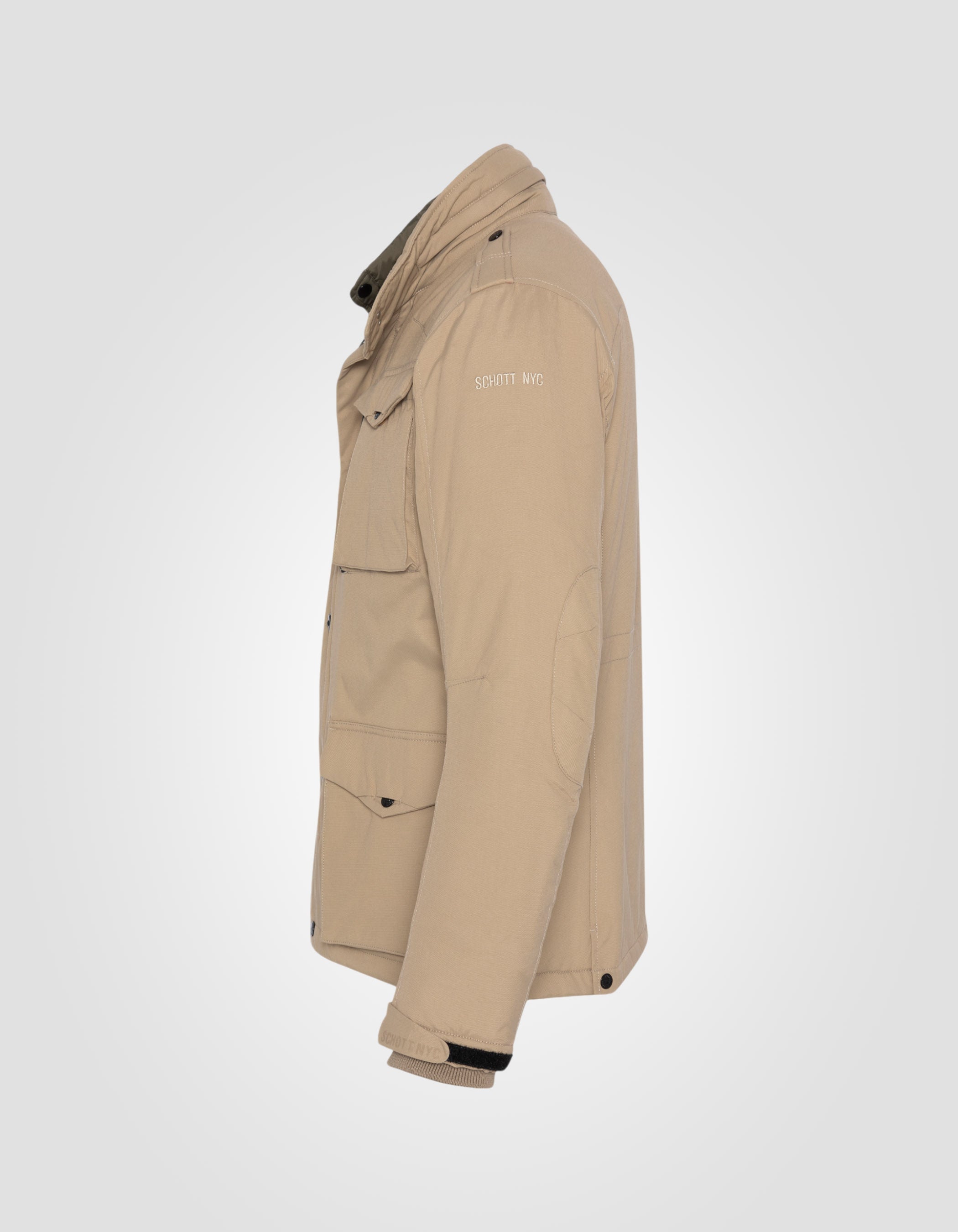 Giacca dell'esercito beige leggero multipoche, rimovibile, grandi dimensioni-6