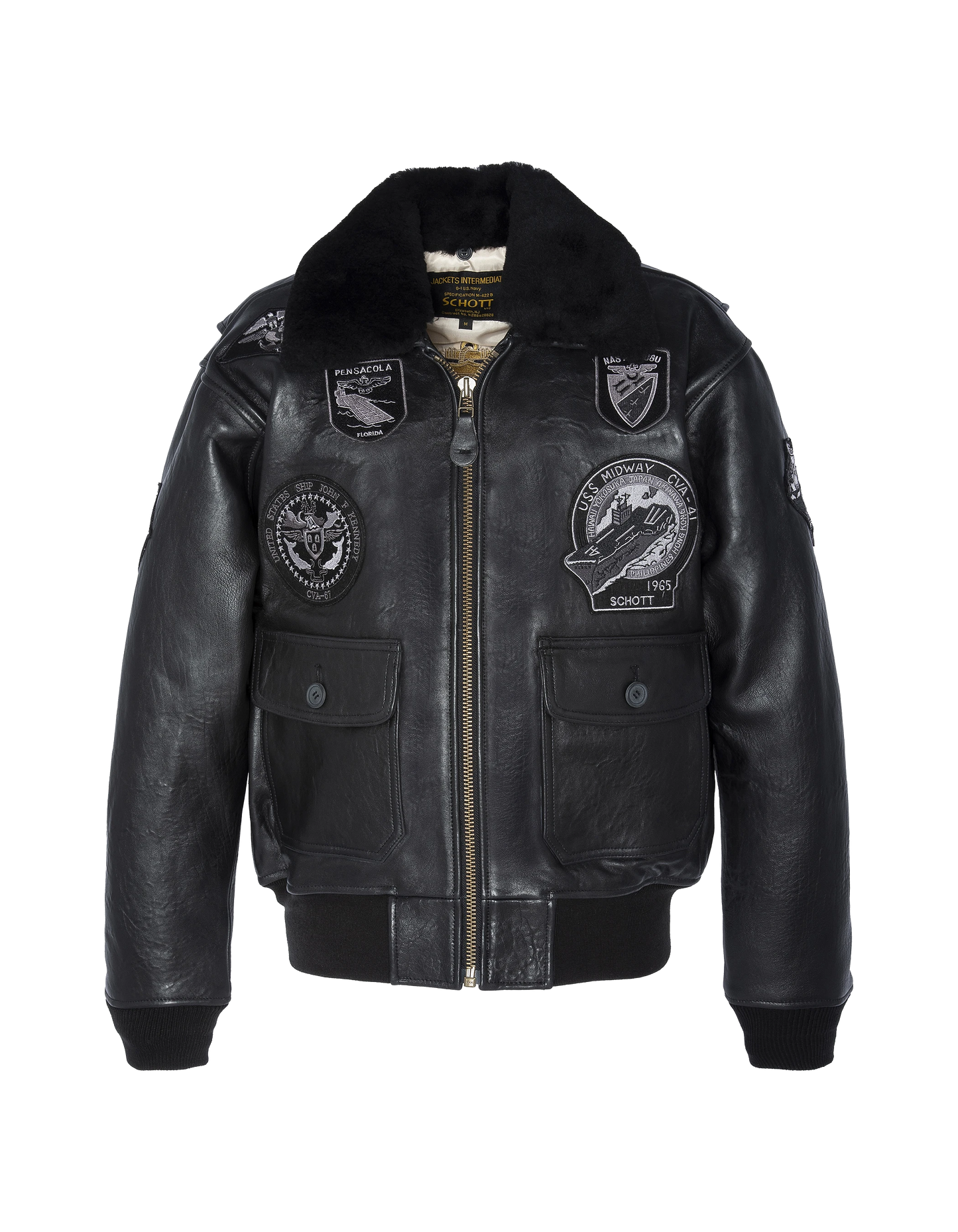 Blouson aviateur G-1 "Wings of Gold" noir, mythique USA