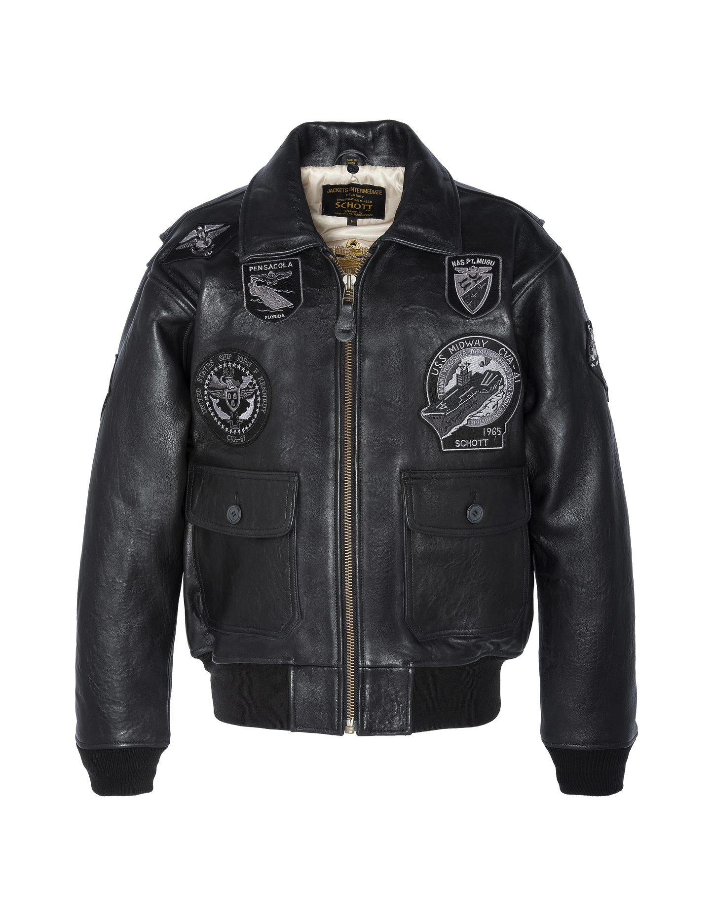 Blouson aviateur G-1 "Wings of Gold" noir, mythique USA