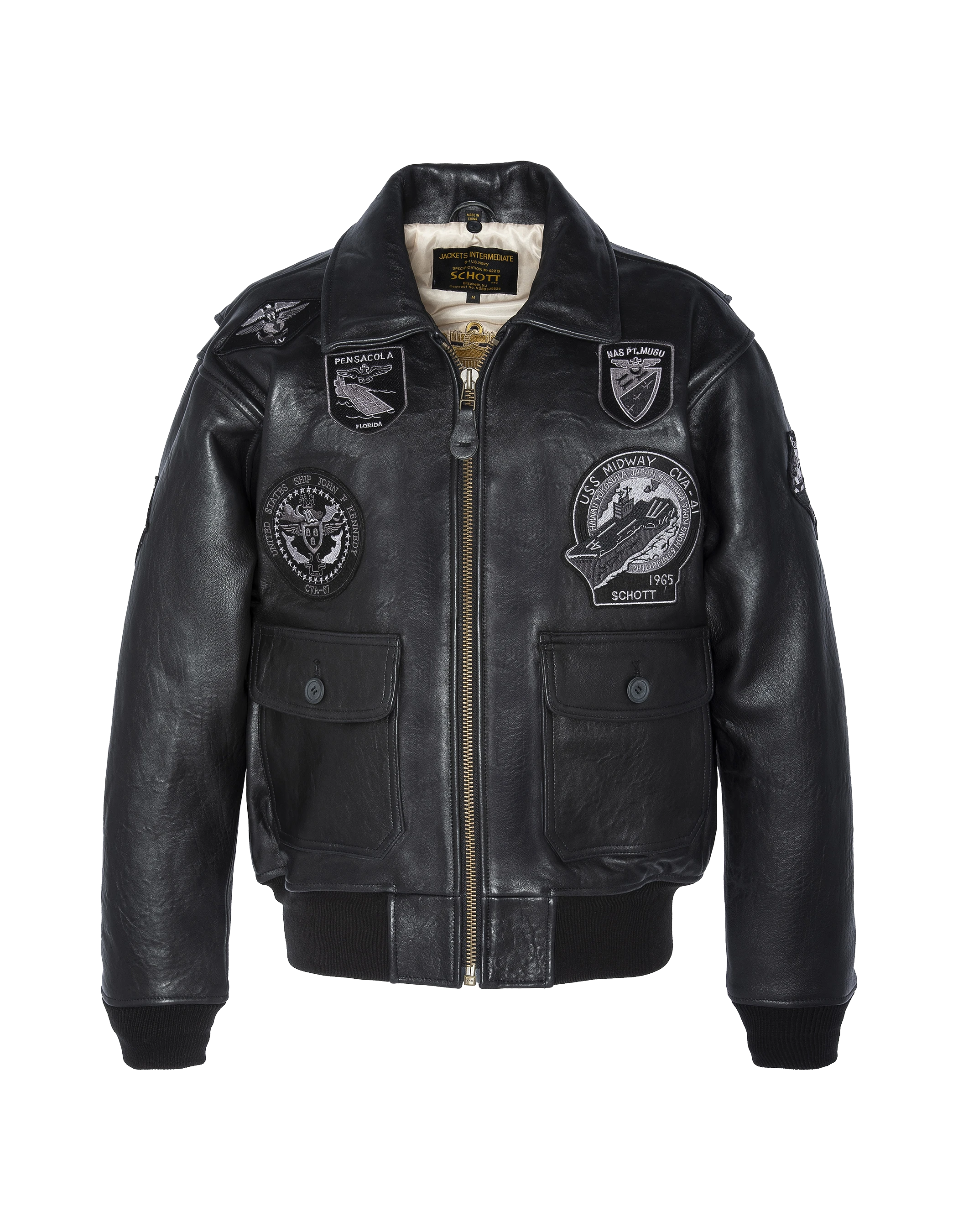 Blouson aviateur G-1 "Wings of Gold" noir, mythique USA-3