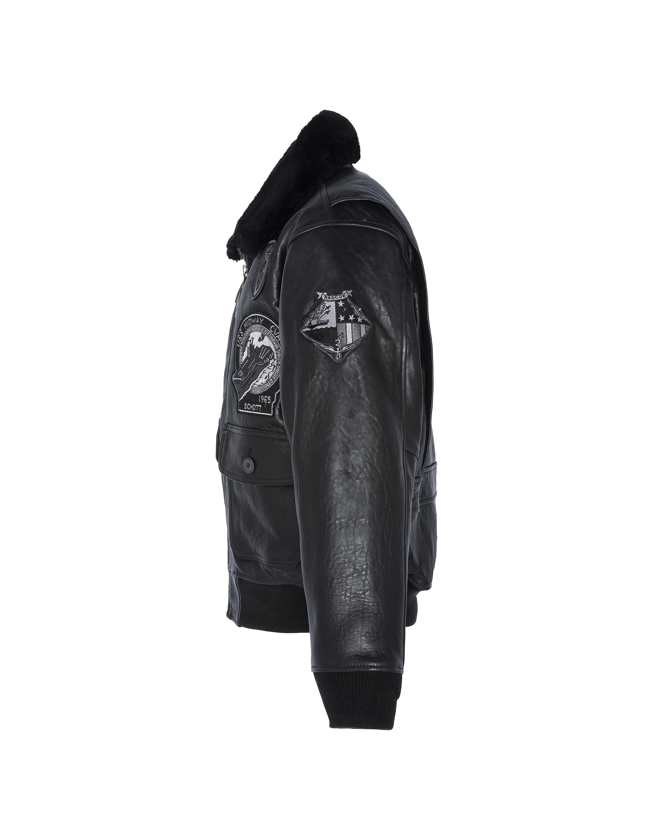 Blouson aviateur G-1 "Wings of Gold" noir, mythique USA-5
