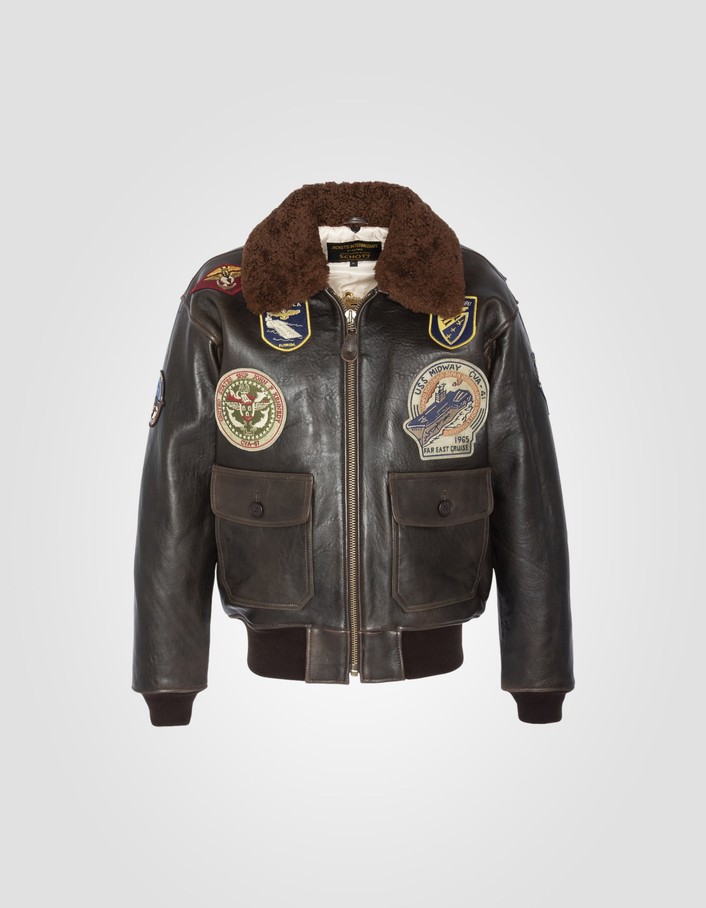 Blouson aviateur en cuir G-1 "Wings of Gold", mythique USA