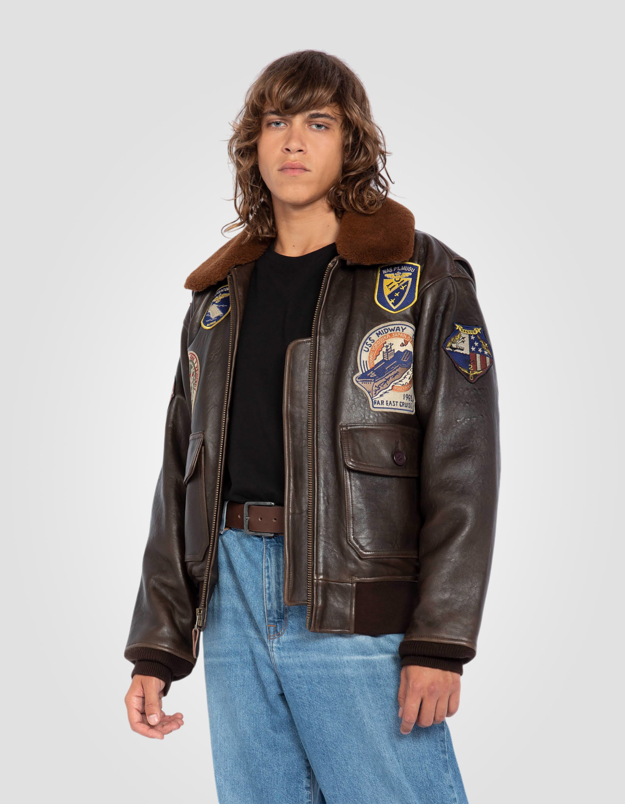 G-1 Aviator Jacket Wings of Gold "Brown, leggendario USA-3