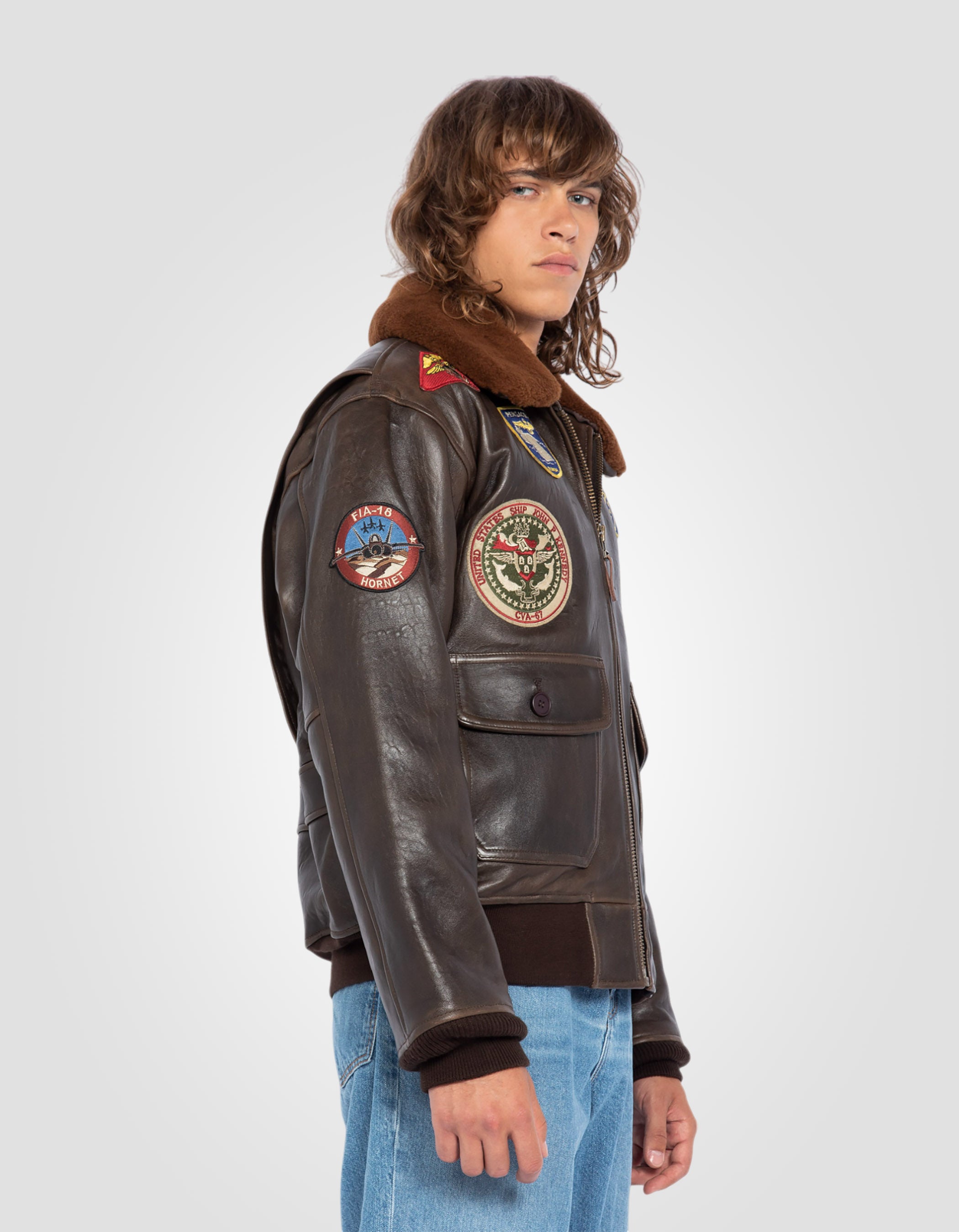 G-1 Aviator Jacket Wings of Gold "Brown, leggendario USA-4