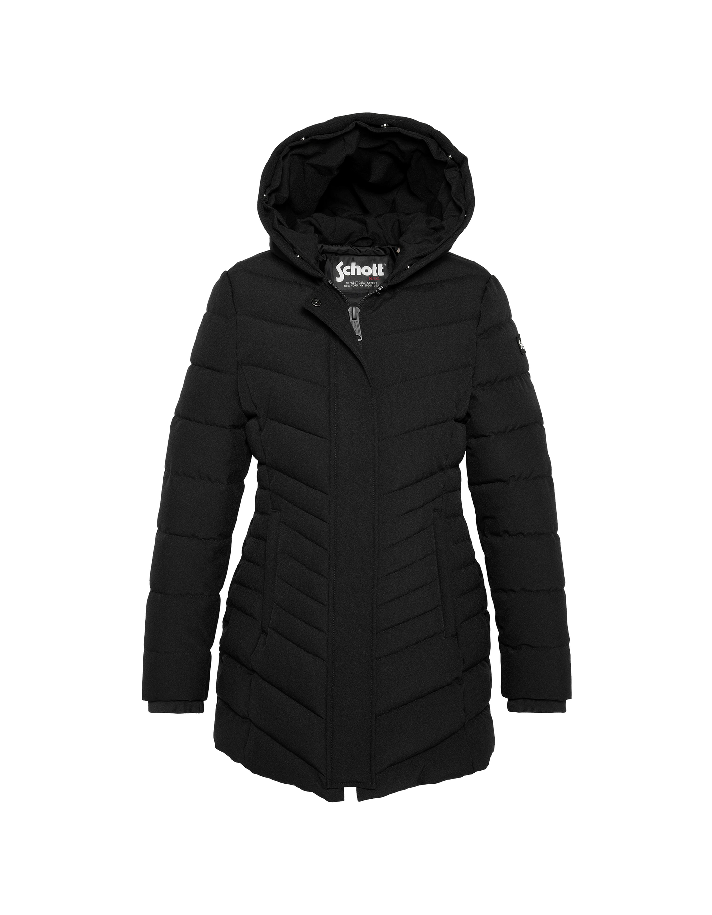 Mittlere Länge mit Kapuzenparka mit abnehmbarem Kunstfell