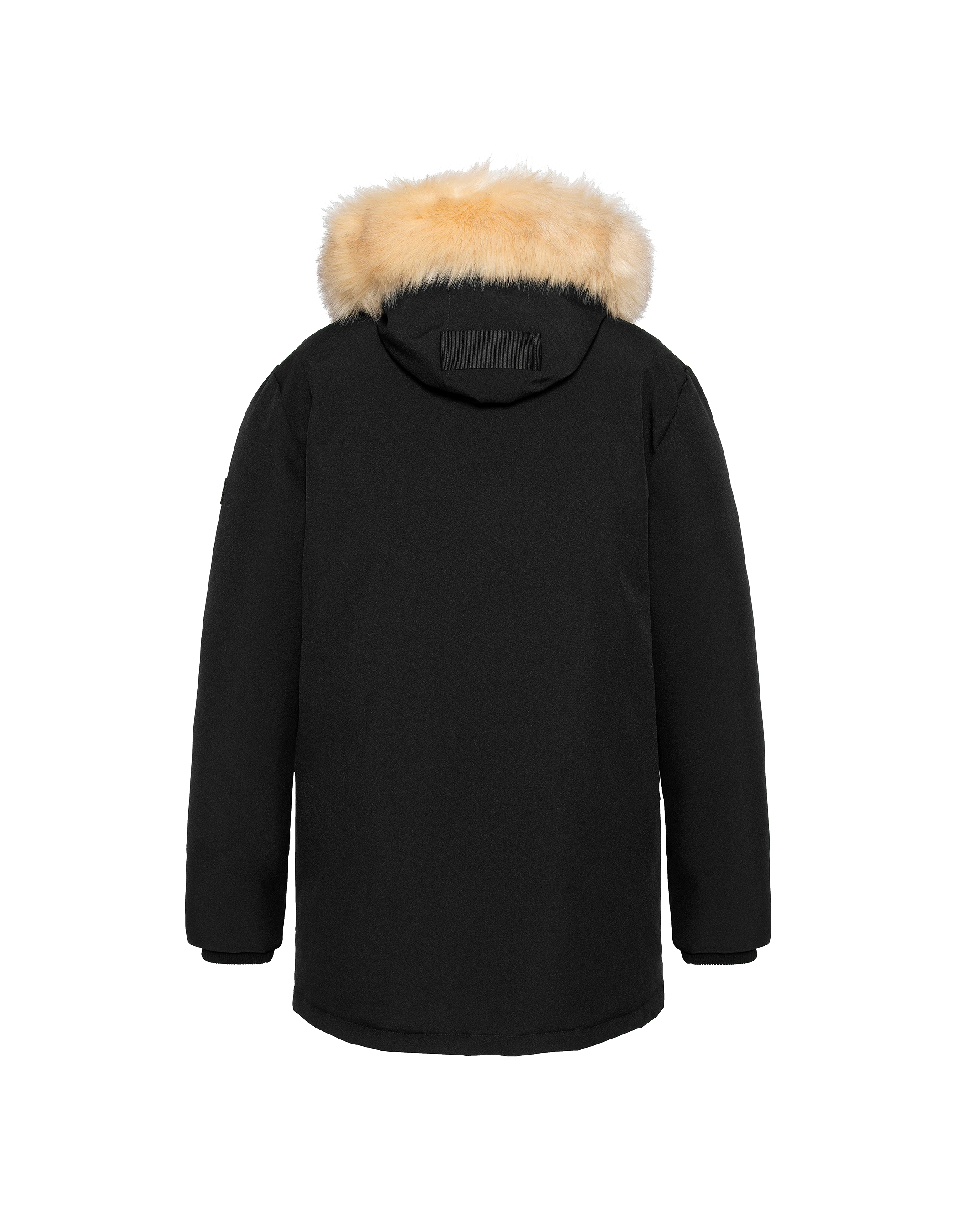 Schwarzer Parka mit abnehmbarem Kunstfell-8