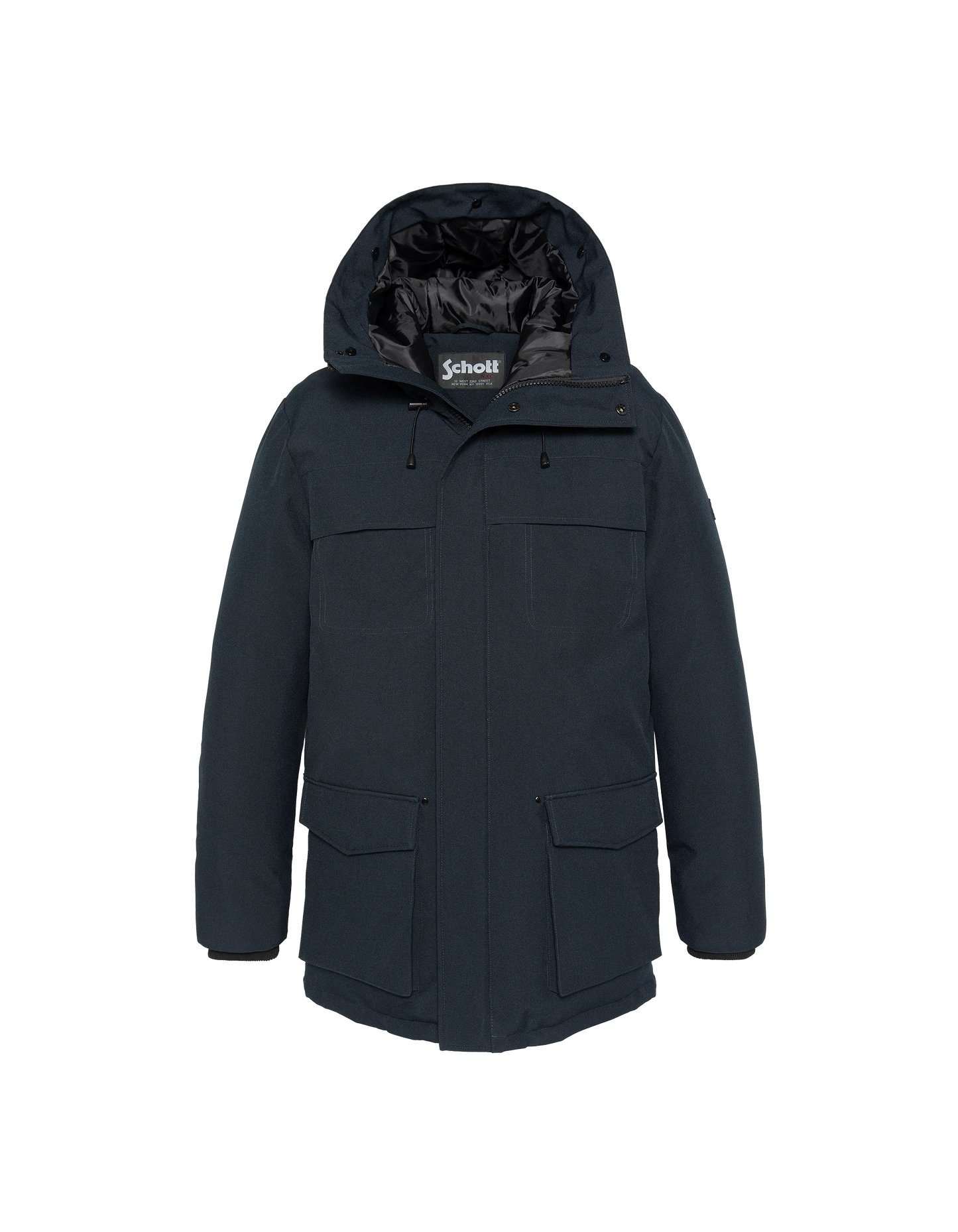 Marineblaues Parka in abnehmbarem Kunstfell