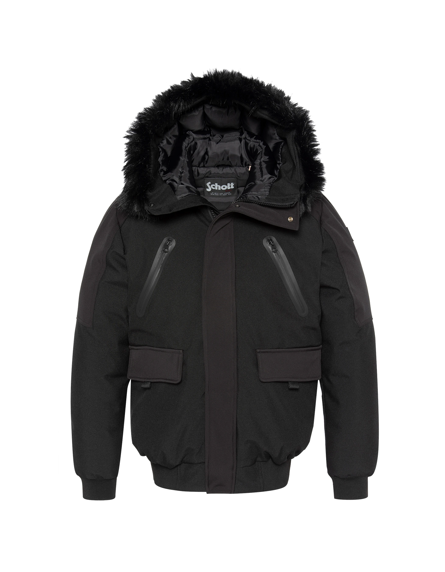 Giacca nera con cappuccio urbano, guscio morbido