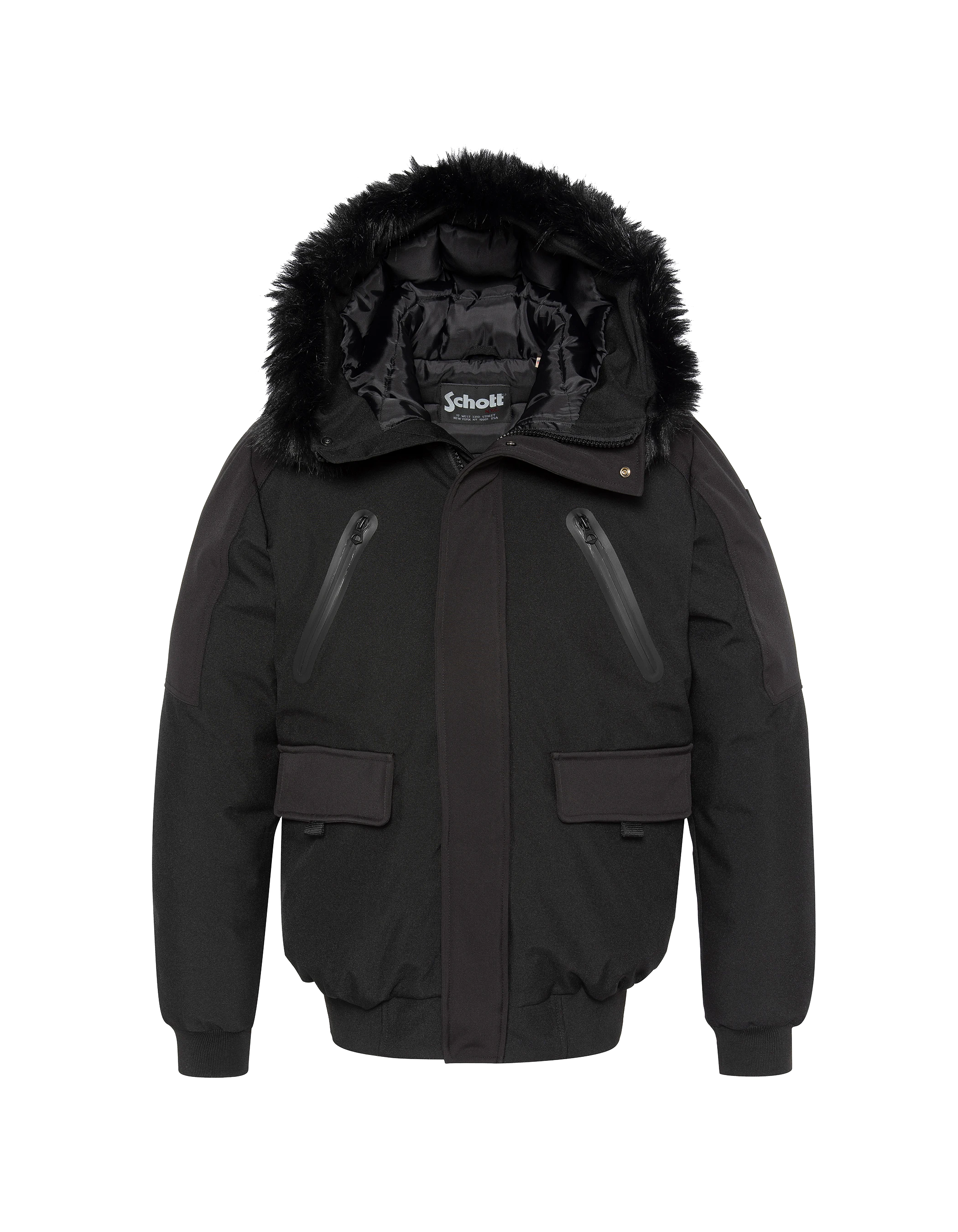 Giacca nera con cappuccio urbano, guscio morbido-2