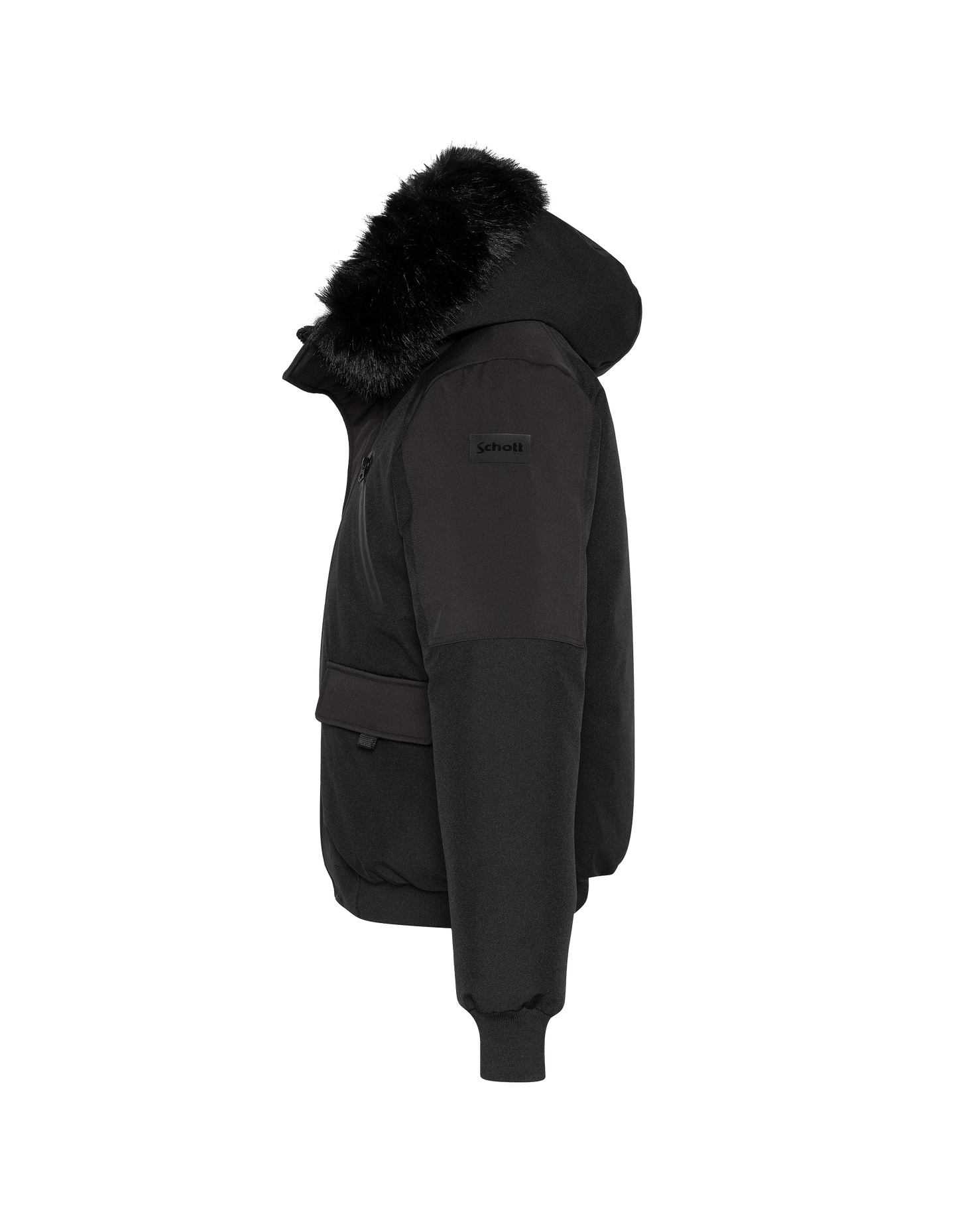 Giacca nera con cappuccio urbano, guscio morbido