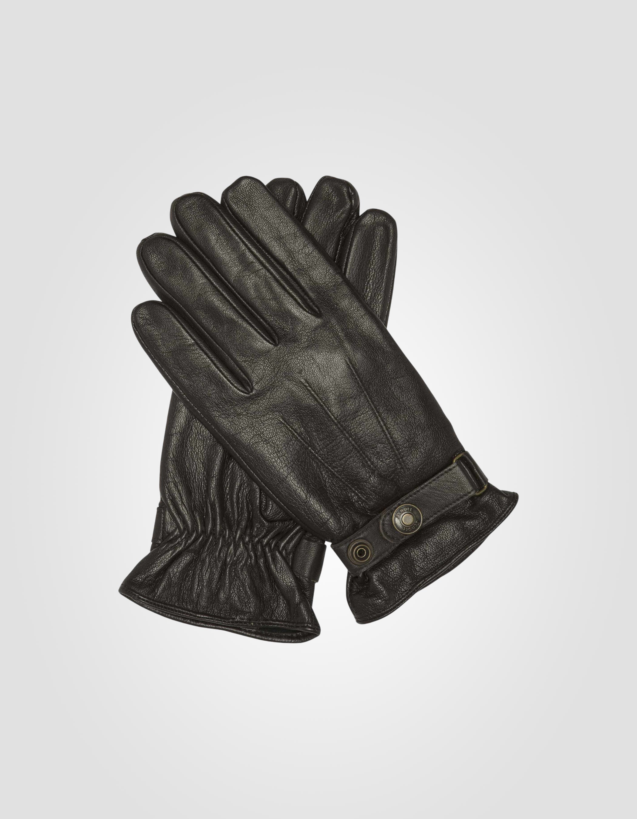 Druckbraune Handschuhe, Ziegenleder