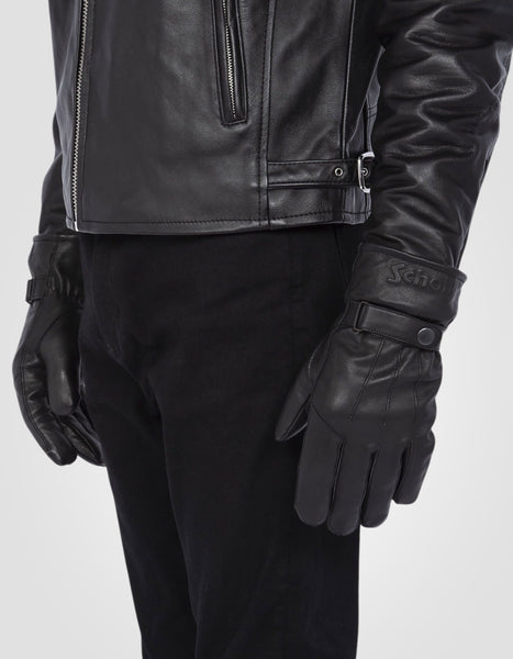 未使用Schott NYC WINTER LEATHER GLOVE BLACK gl474__black_2-final-