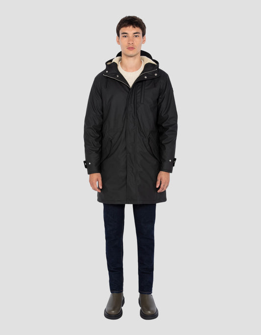 Long black parka Rubber