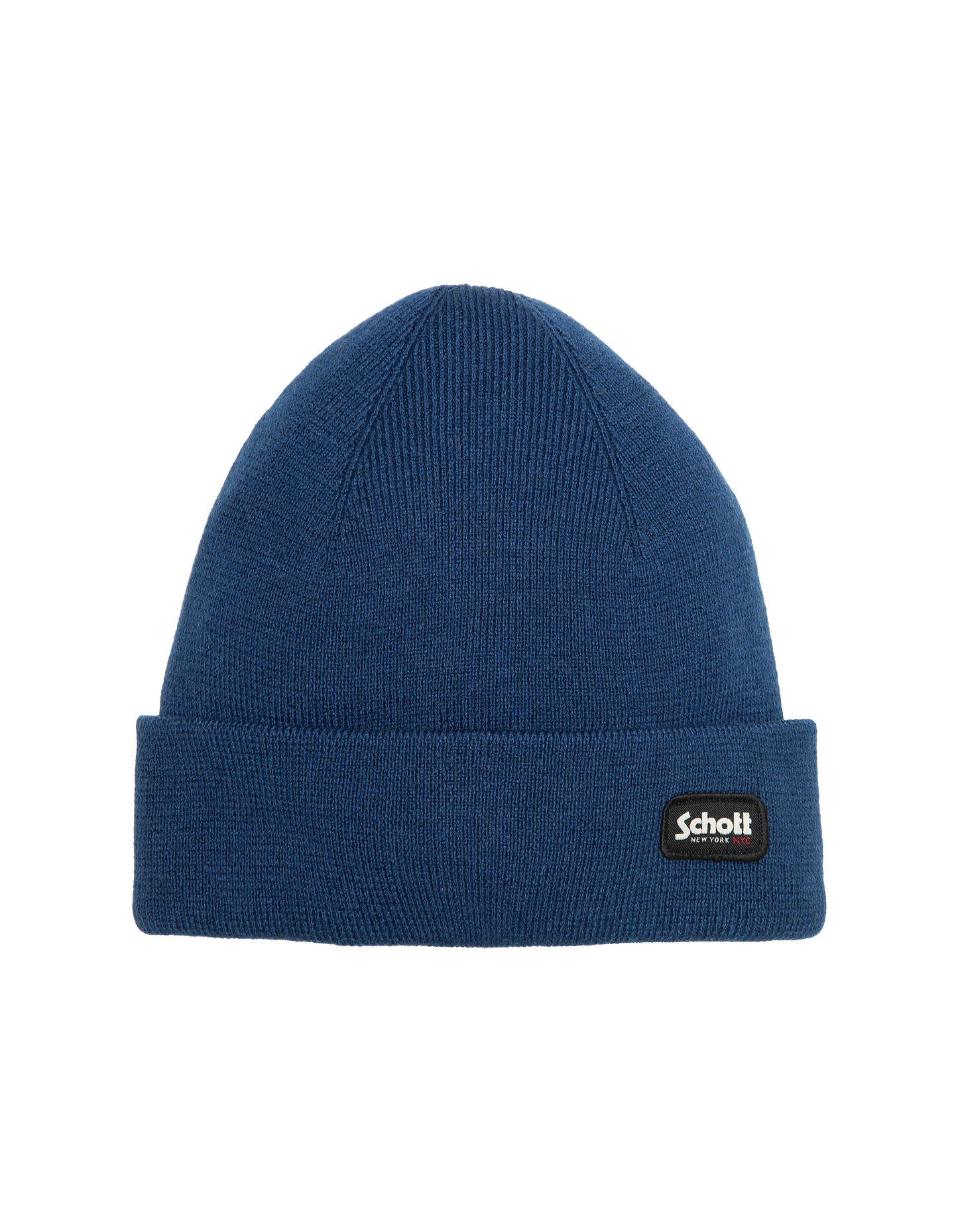 Bonnet à revers bleu en maille milano