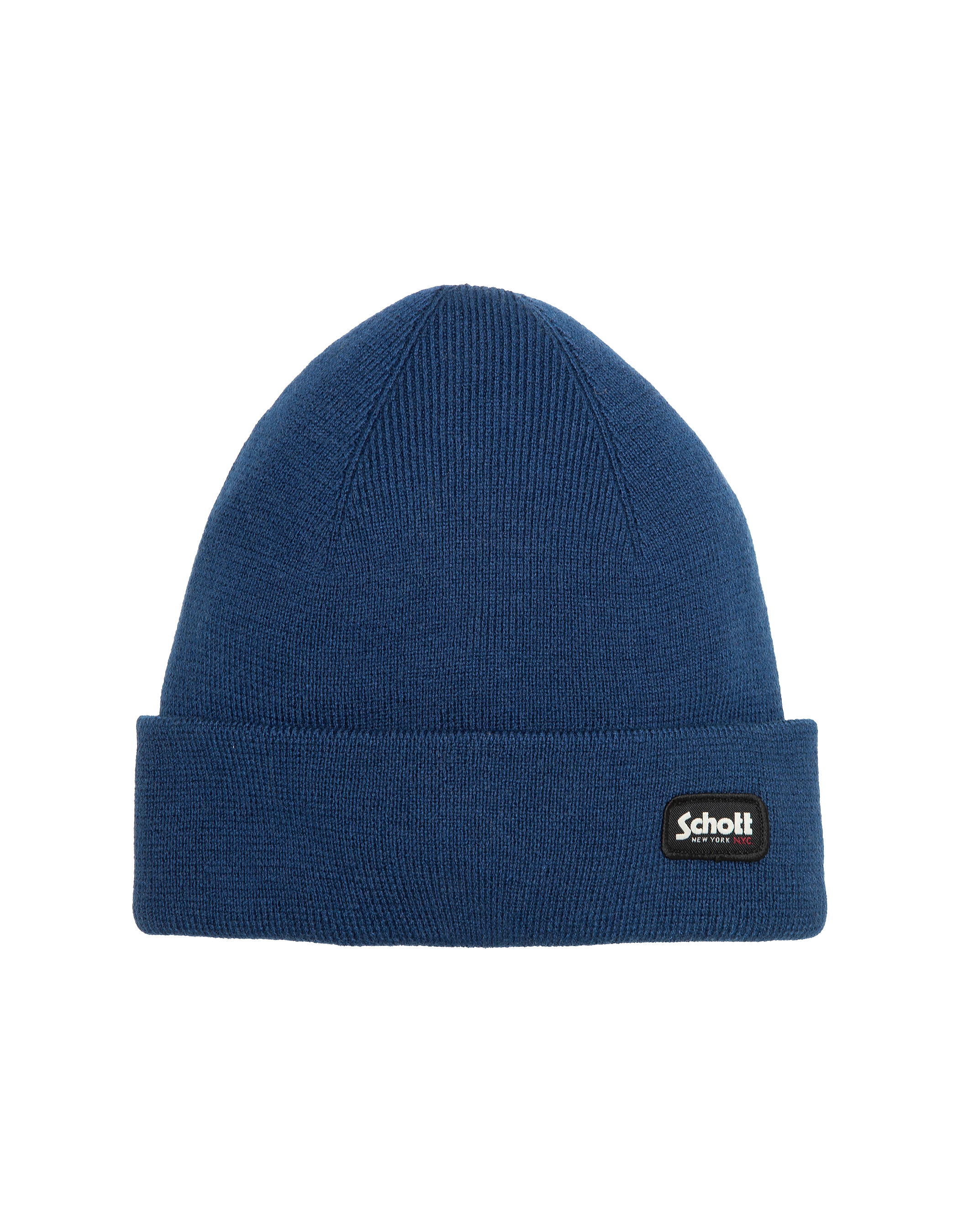 Bonnet à revers bleu en maille milano-2