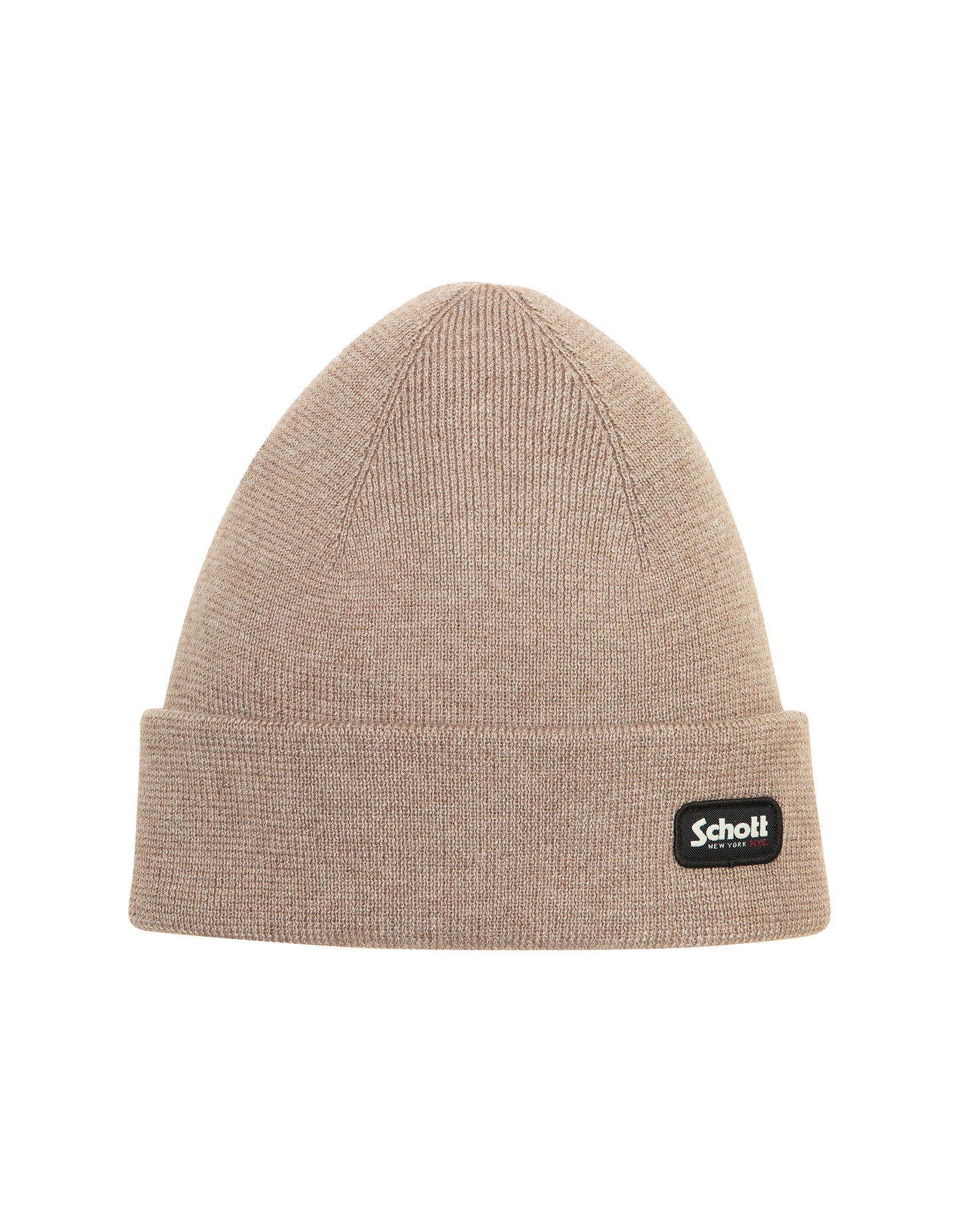 Bonnet à revers taupe en maille milano