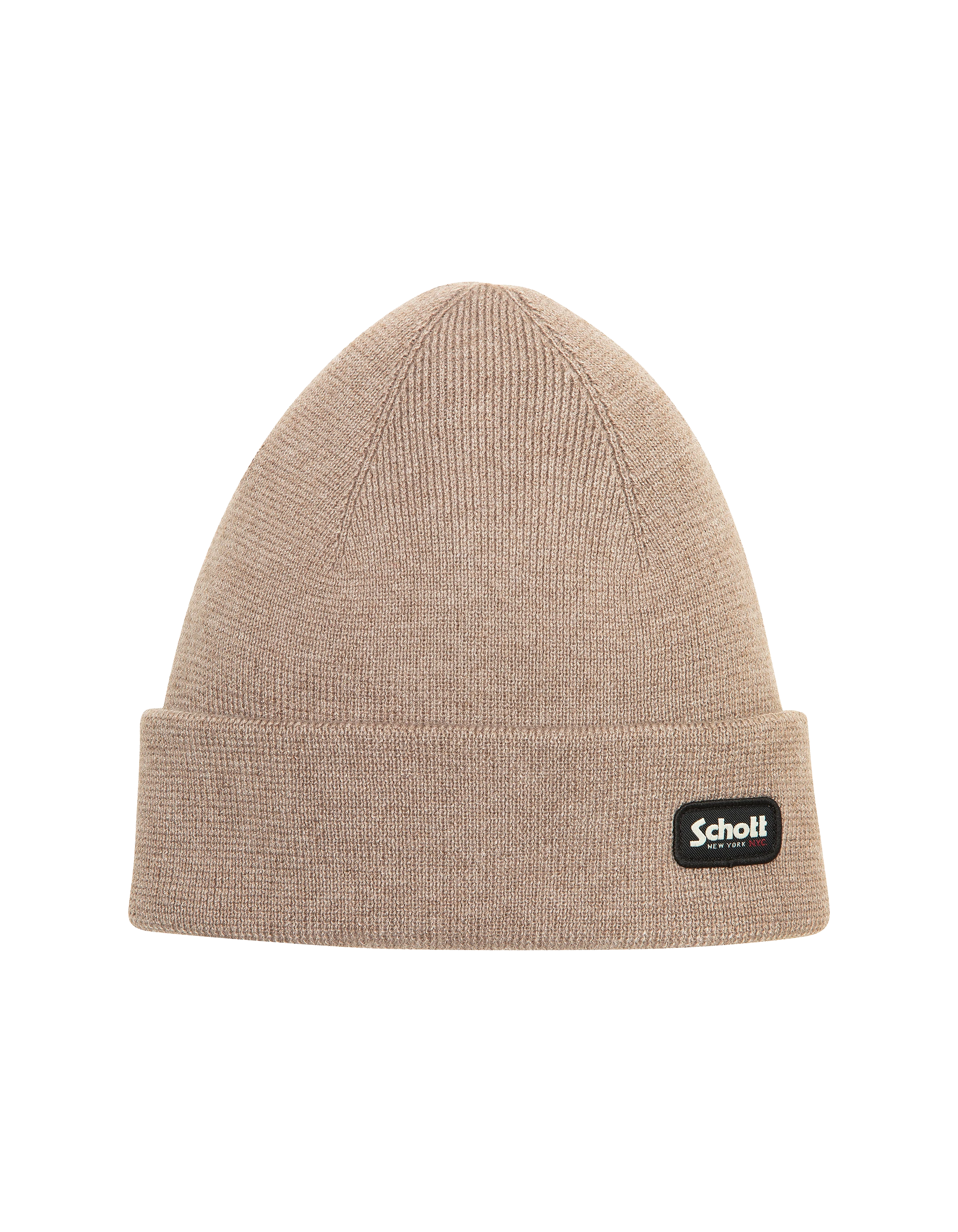 Bonnet à revers taupe en maille milano-1