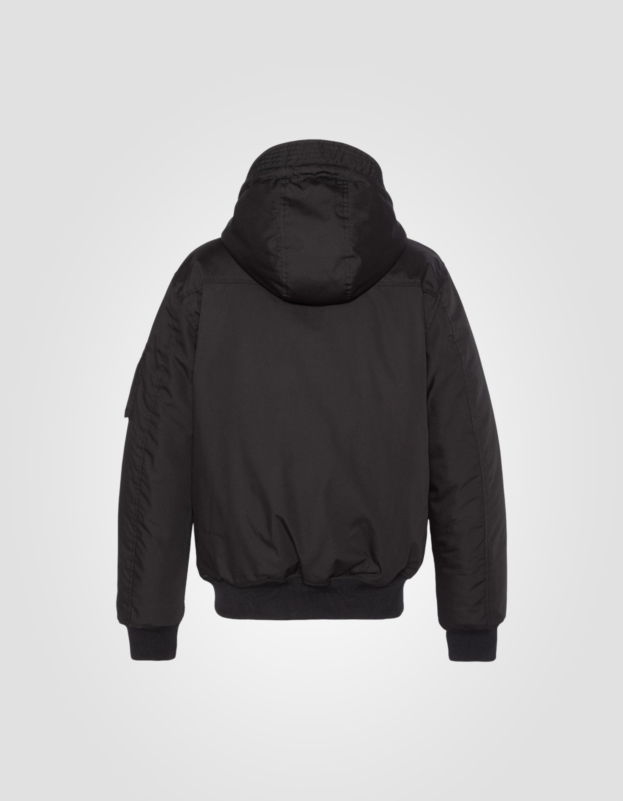 Schwarze Jacke mit Kapuze mit abnehmbarem Plastron-7