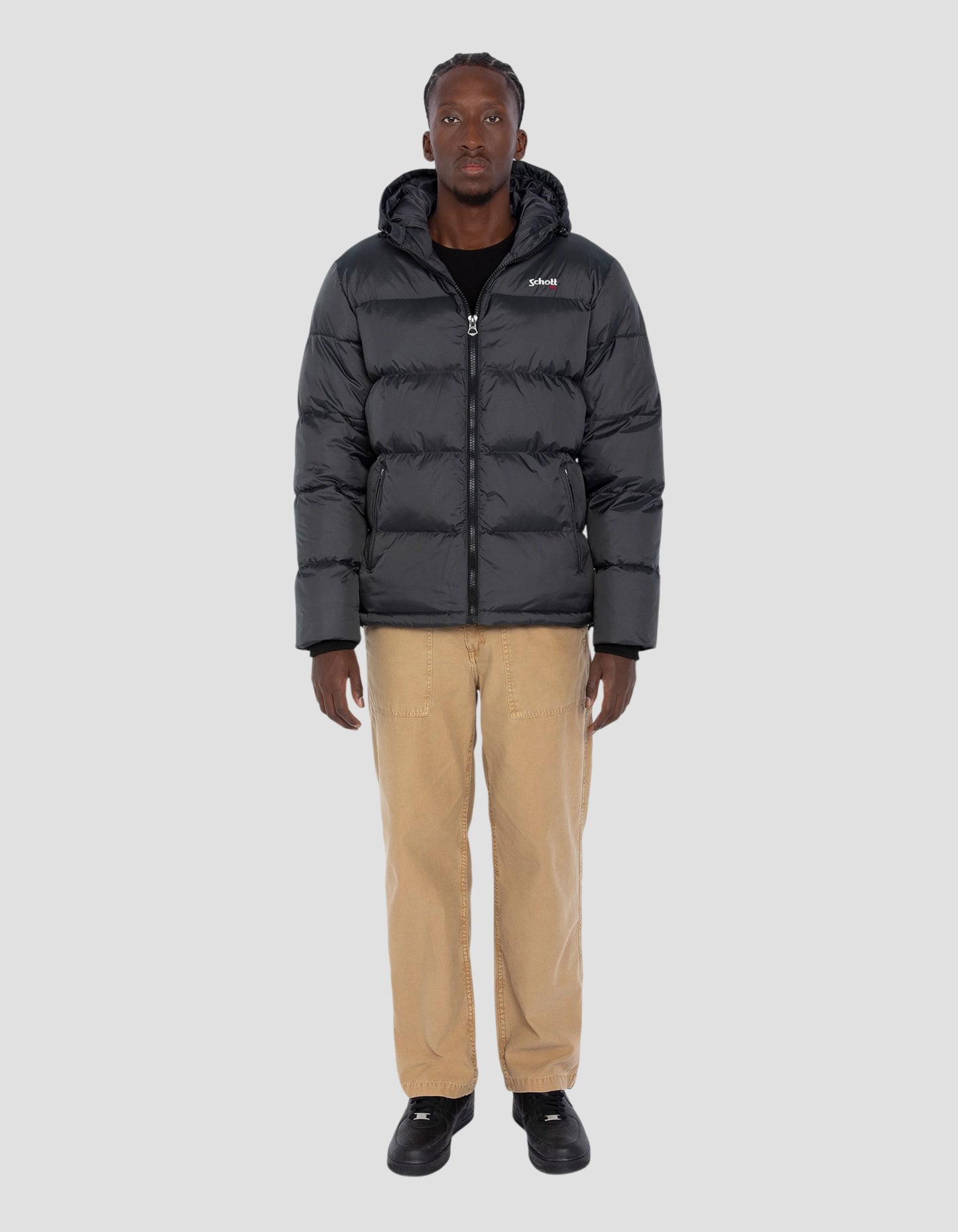 Hooded anthracite jacket