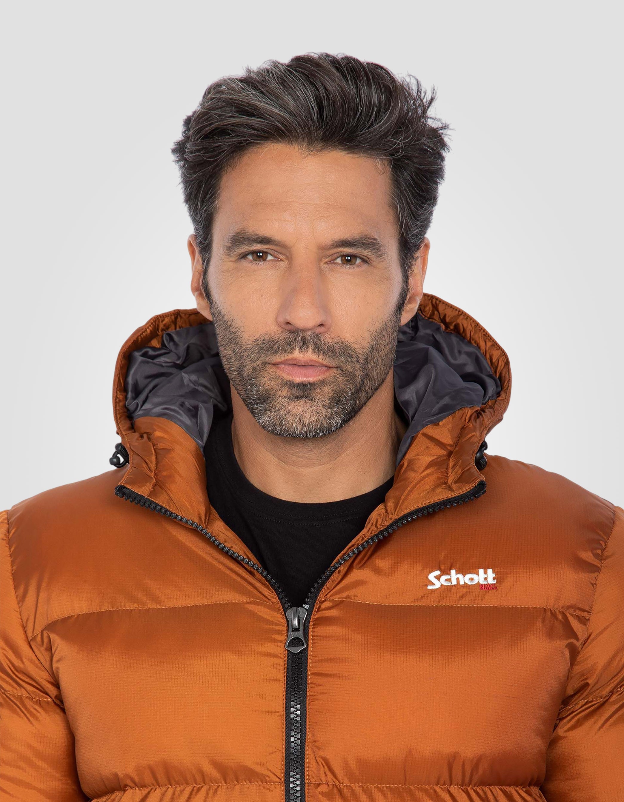 Doudoune rouille à capuche-5