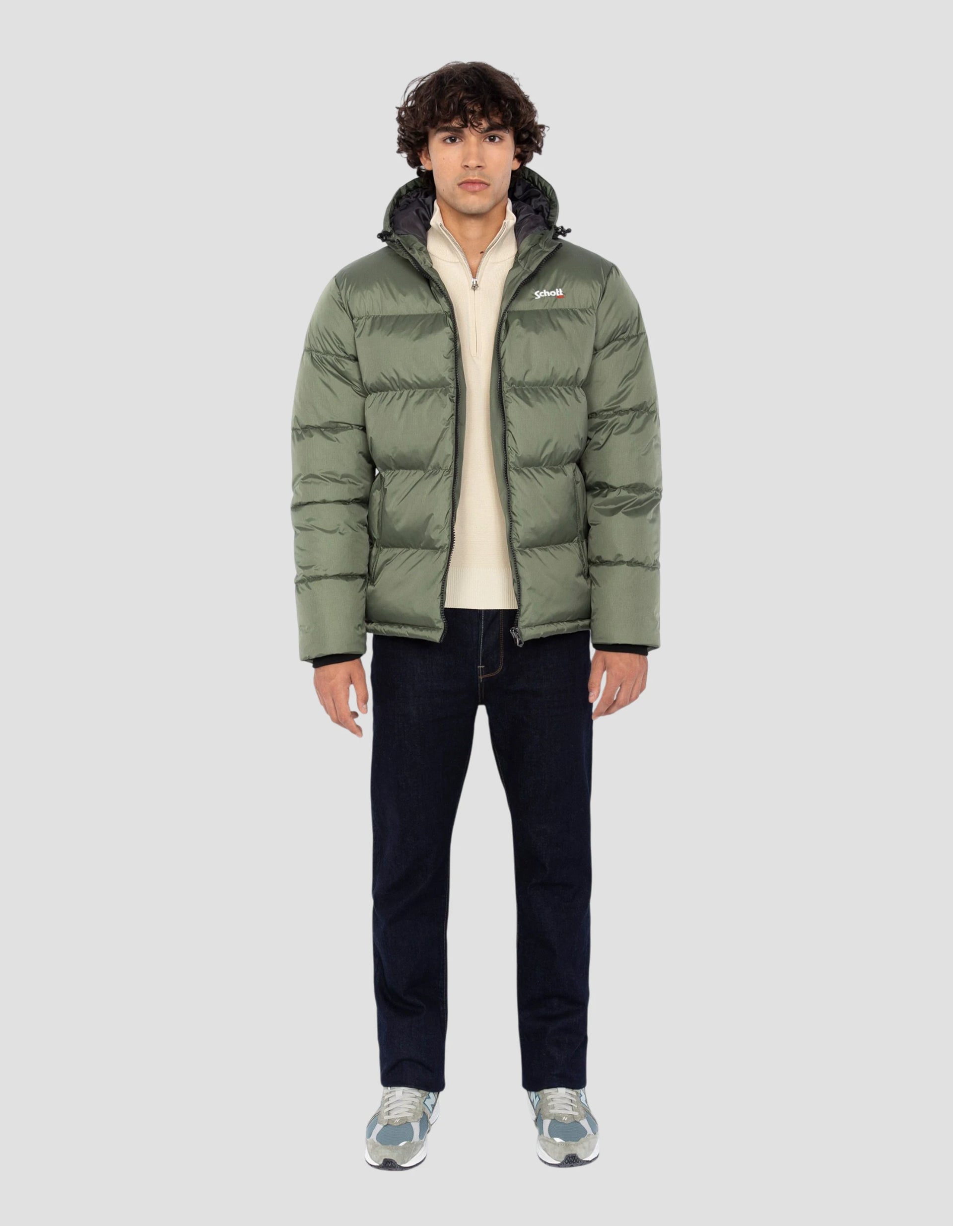 Sage khaki jacket with hooded - Idaho2 | Schott NYC®