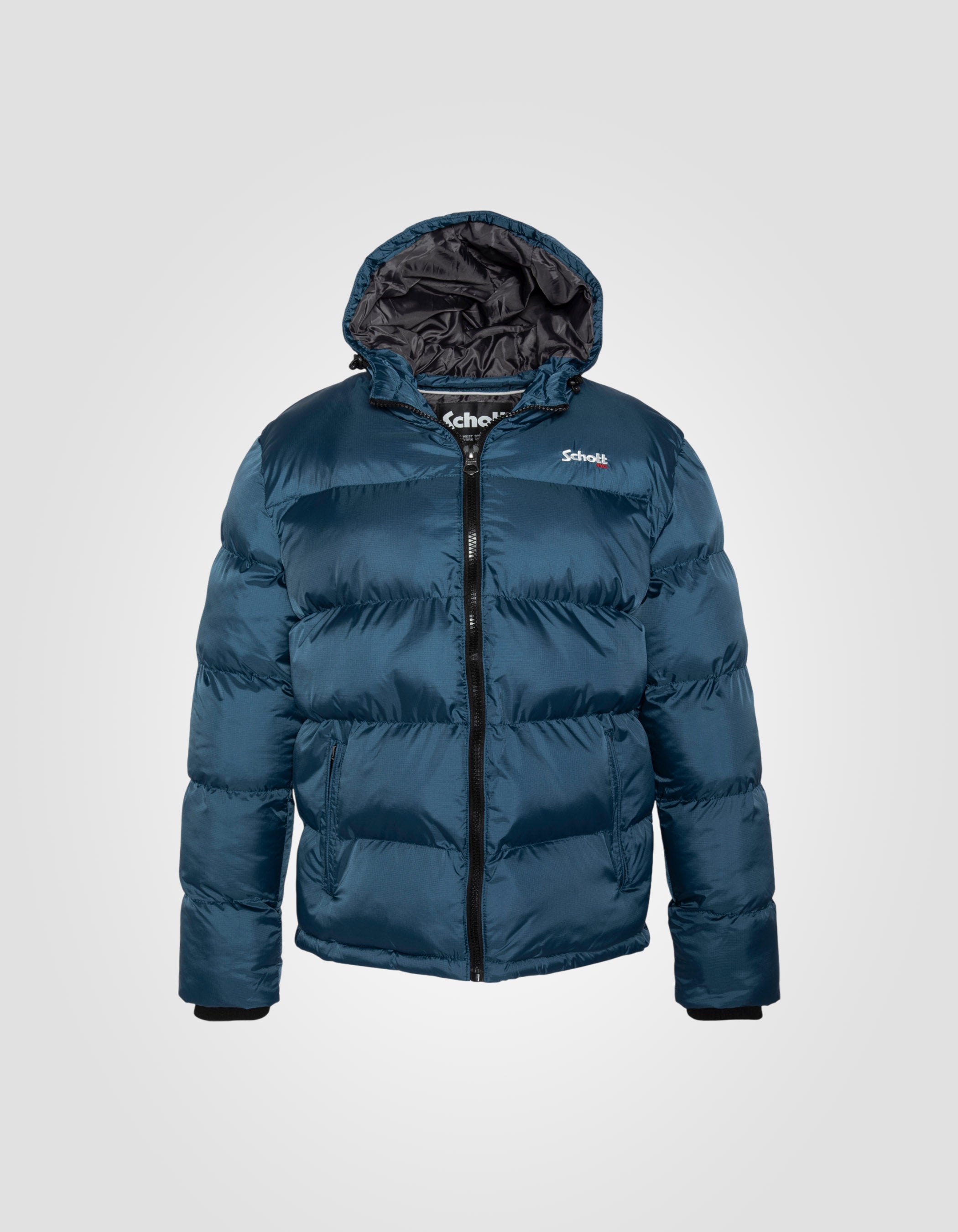 Hooded steel blue jacket-1