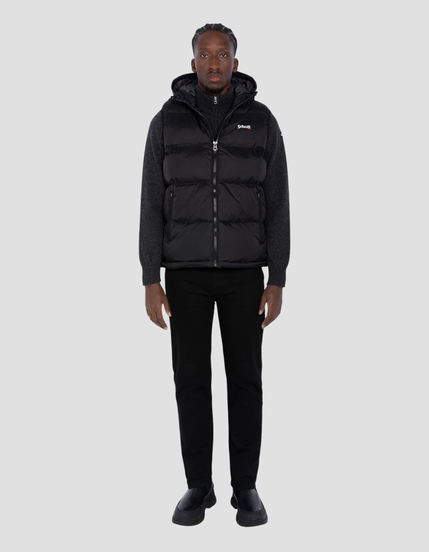 Giacca nera senza maniche